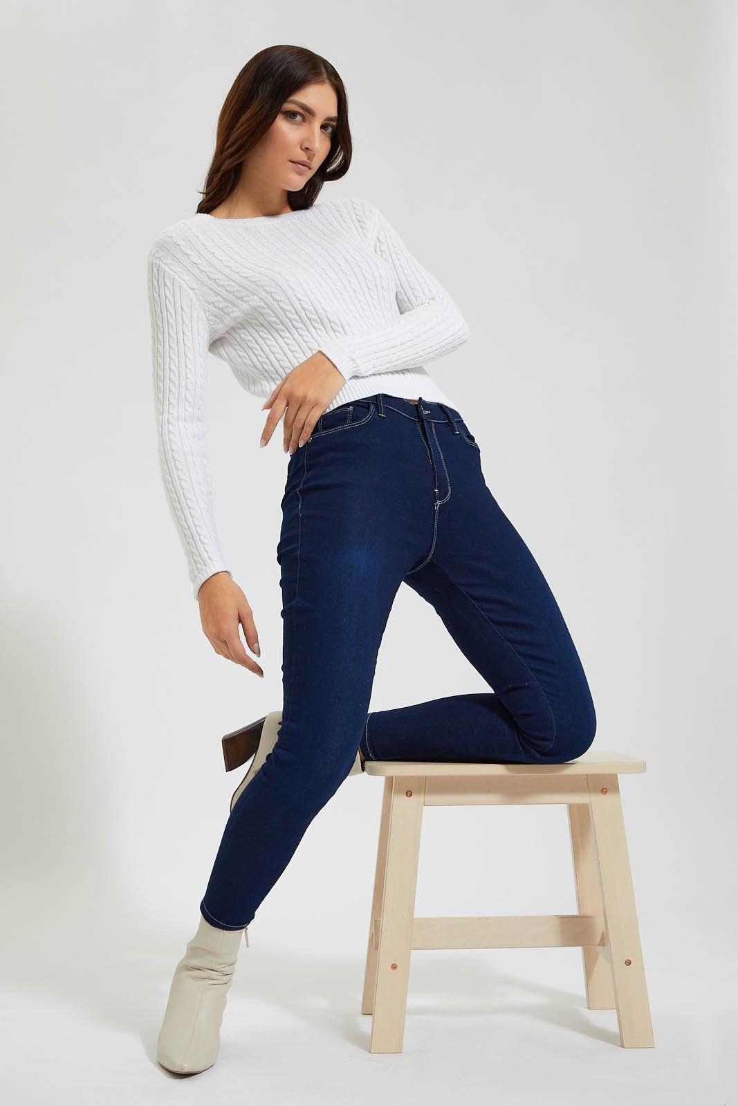 Redtag-Allover-Cable-Knit-Pullover-Colour:White,-Filter:Women's-Clothing,-New-In,-New-In-Women,-Non-Sale,-Section:Women,-TBL,-W21B,-Women-Pullovers-Women's-