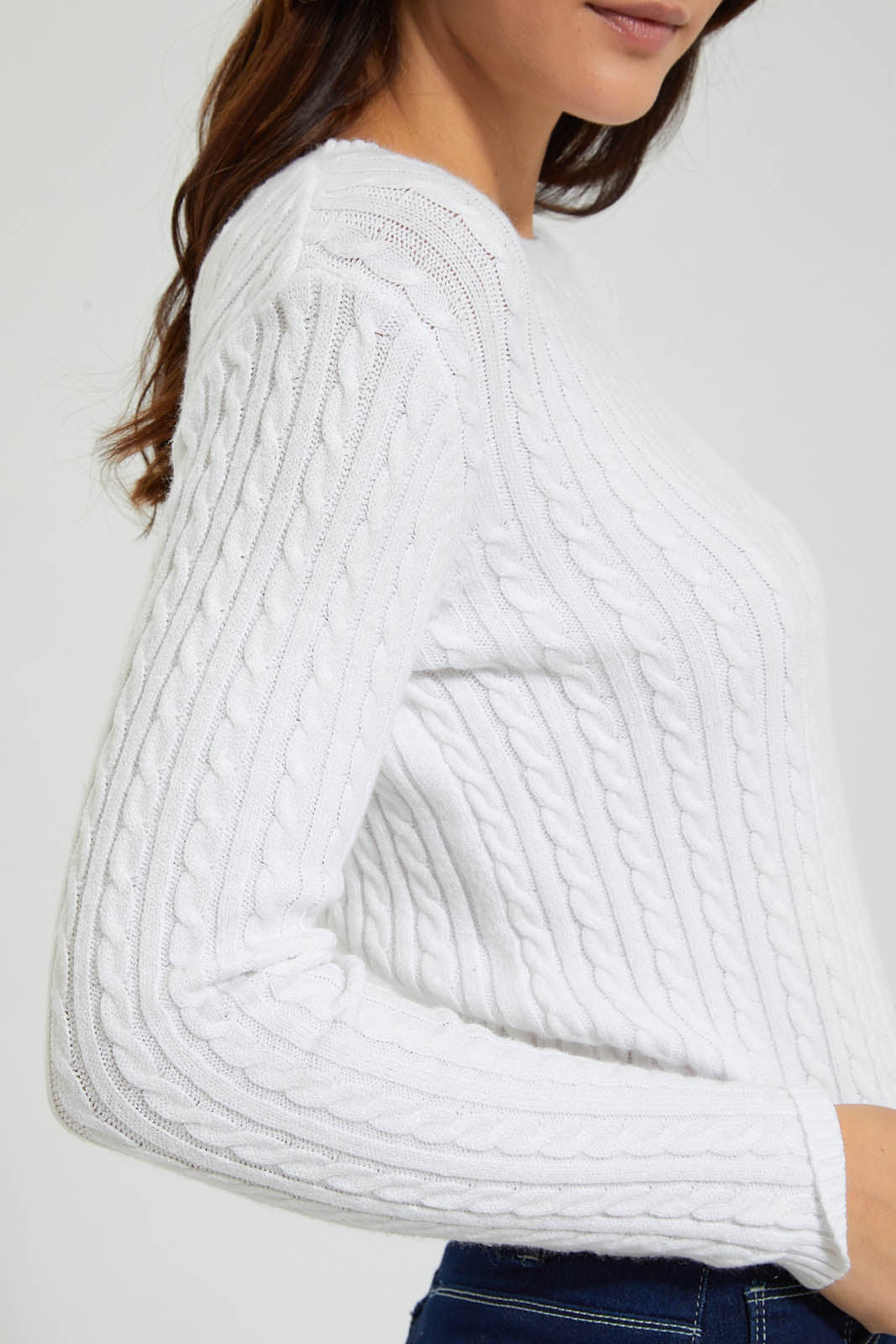 Redtag-Allover-Cable-Knit-Pullover-Colour:White,-Filter:Women's-Clothing,-New-In,-New-In-Women,-Non-Sale,-Section:Women,-TBL,-W21B,-Women-Pullovers-Women's-