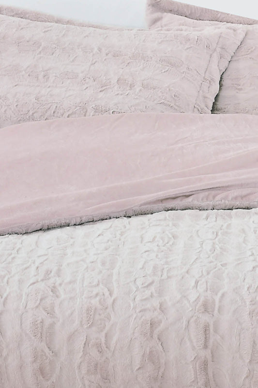 Redtag-Pink-Textured-Faux-Fur-3-Piece-Comforter-Set-(King-Size)-Comforters-Home-Bedroom-