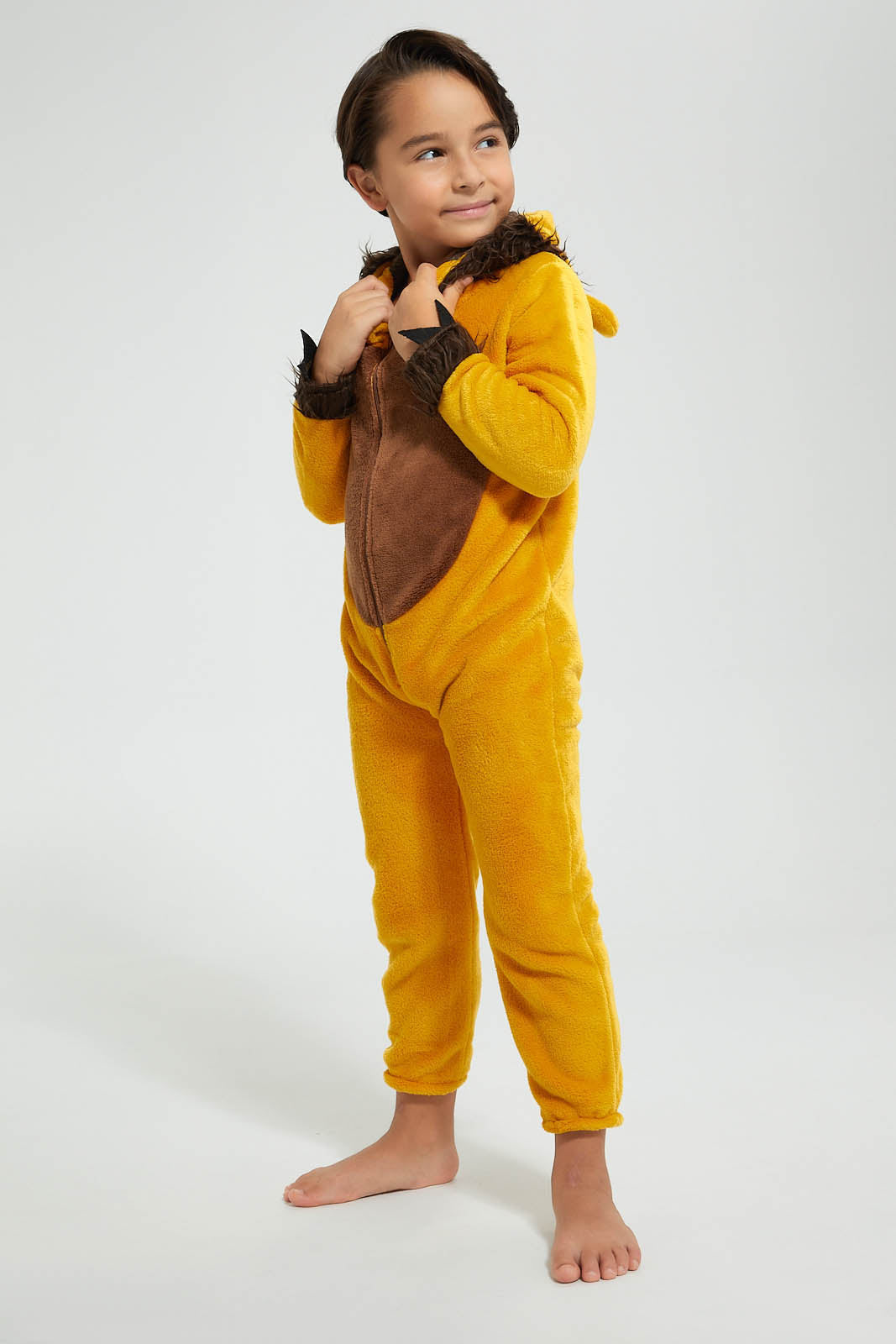 Redtag-Gold-Lion-Onesie-Boys-Pyjama-Sets,-Colour:Gold,-EHW,-Filter:Boys-(2-to-8-Yrs),-New-In,-New-In-BOY,-Non-Sale,-Section:Kidswear,-W21B-Boys-