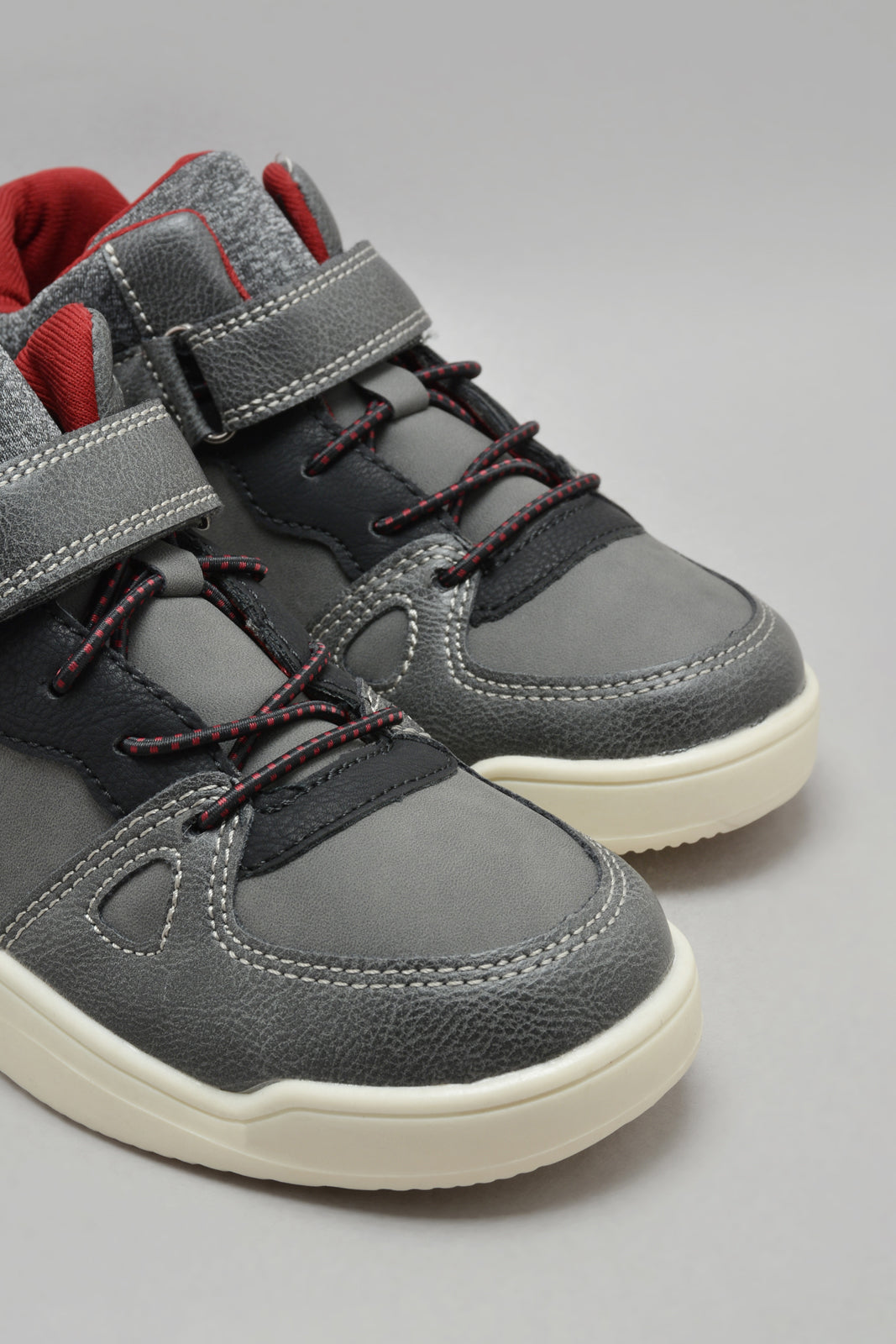 Grey Material Block High Top