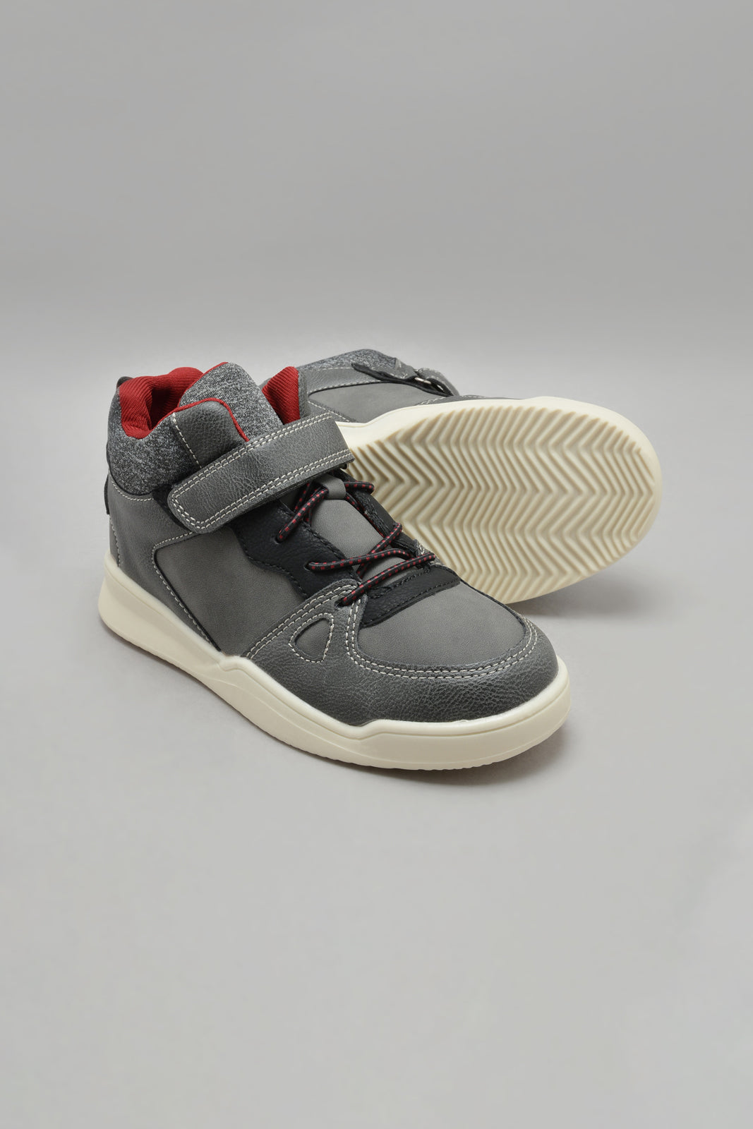 Grey Material Block High Top