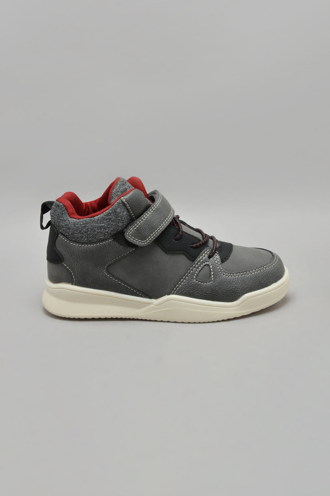 Grey Material Block High Top