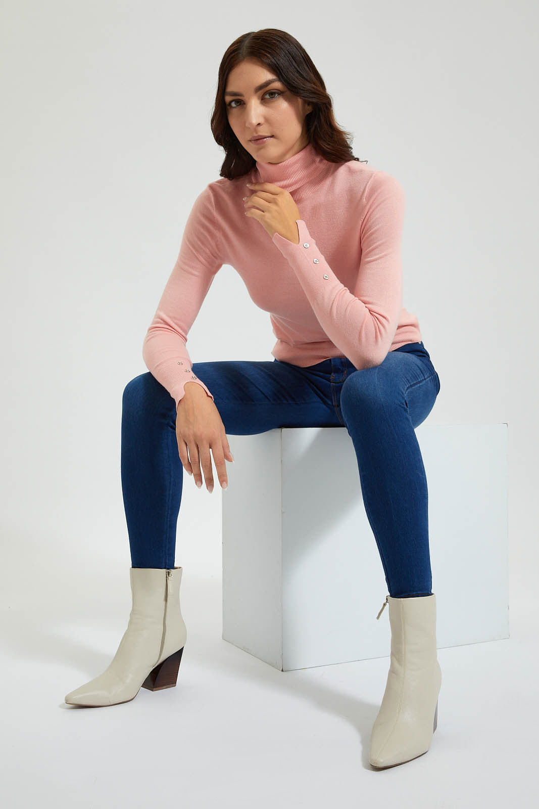 Redtag-Basic-Solid-Turtle-Neck-Pullovers-Colour:Pink,-Filter:Women's-Clothing,-New-In,-New-In-Women,-Non-Sale,-Section:Women,-TBL,-W21B,-Women-Pullovers-Women's-