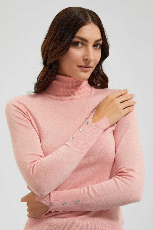 Redtag-Basic-Solid-Turtle-Neck-Pullovers-Colour:Pink,-Filter:Women's-Clothing,-New-In,-New-In-Women,-Non-Sale,-Section:Women,-TBL,-W21B,-Women-Pullovers-Women's-