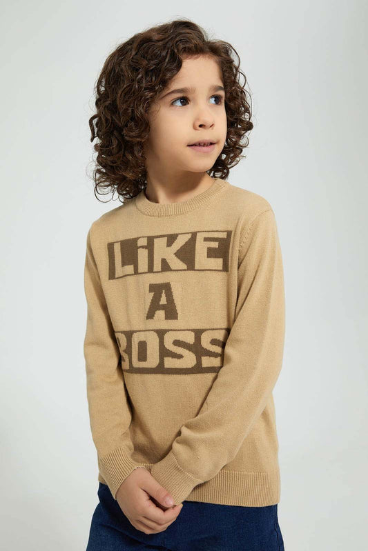 Redtag-Stone-Like-A-Boss-Slogan-Pullover-Pullovers-Boys-2 to 8 Years