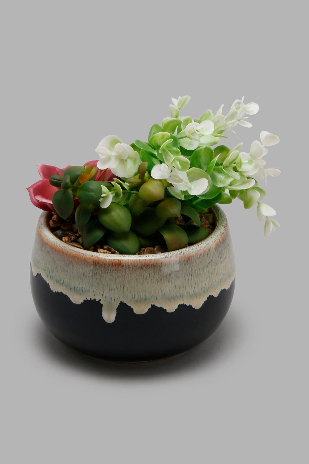 Redtag-Blue-Ceramic-Pot-with-Artificial-Succulent-Colour:Blue,-Filter:Home-Decor,-HMW-HOM-Plants-&-Flowers,-HOM-HOME-SPUN-2,-New-In,-New-In-HMW-HOM,-Non-Sale,-Section:Homewares,-W21B-Home-Decor-