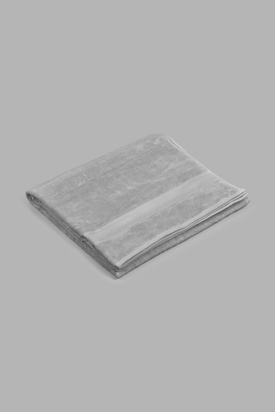 Redtag-Light-Grey-Textured-Cotton-Bath-Sheet-Bath-Sheets-Home-Bathroom-