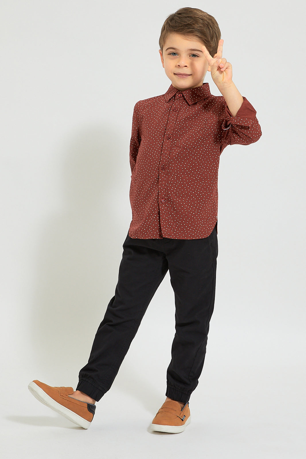 Burgundy Allover Printed Shirt
