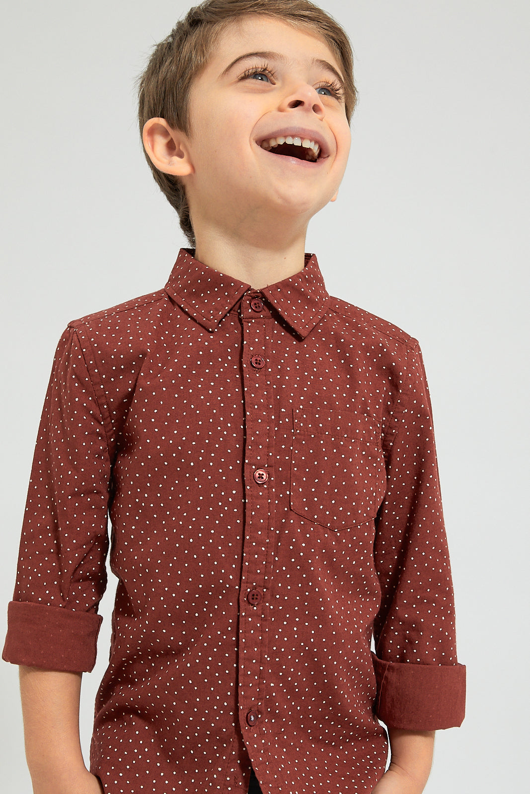 Burgundy Allover Printed Shirt
