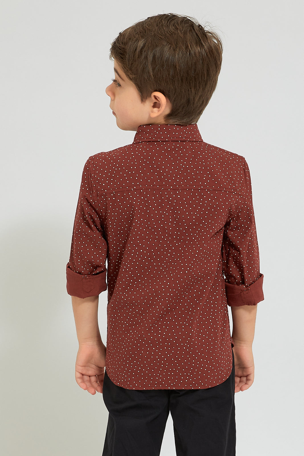 Burgundy Allover Printed Shirt