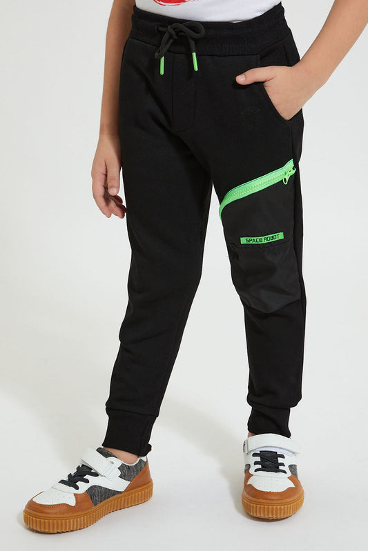Black Neon Zip Jog Pant