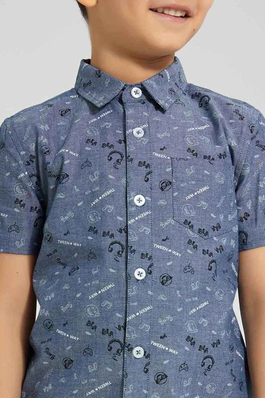 Redtag-Olive-Print-Short-Sleeve-Shirt-Boys-Shirts,-Colour:Olive,-Filter:Boys-(2-to-8-Yrs),-New-In,-New-In-BOY,-Non-Sale,-S22B,-Section:Kidswear-Boys-2 to 8 Years