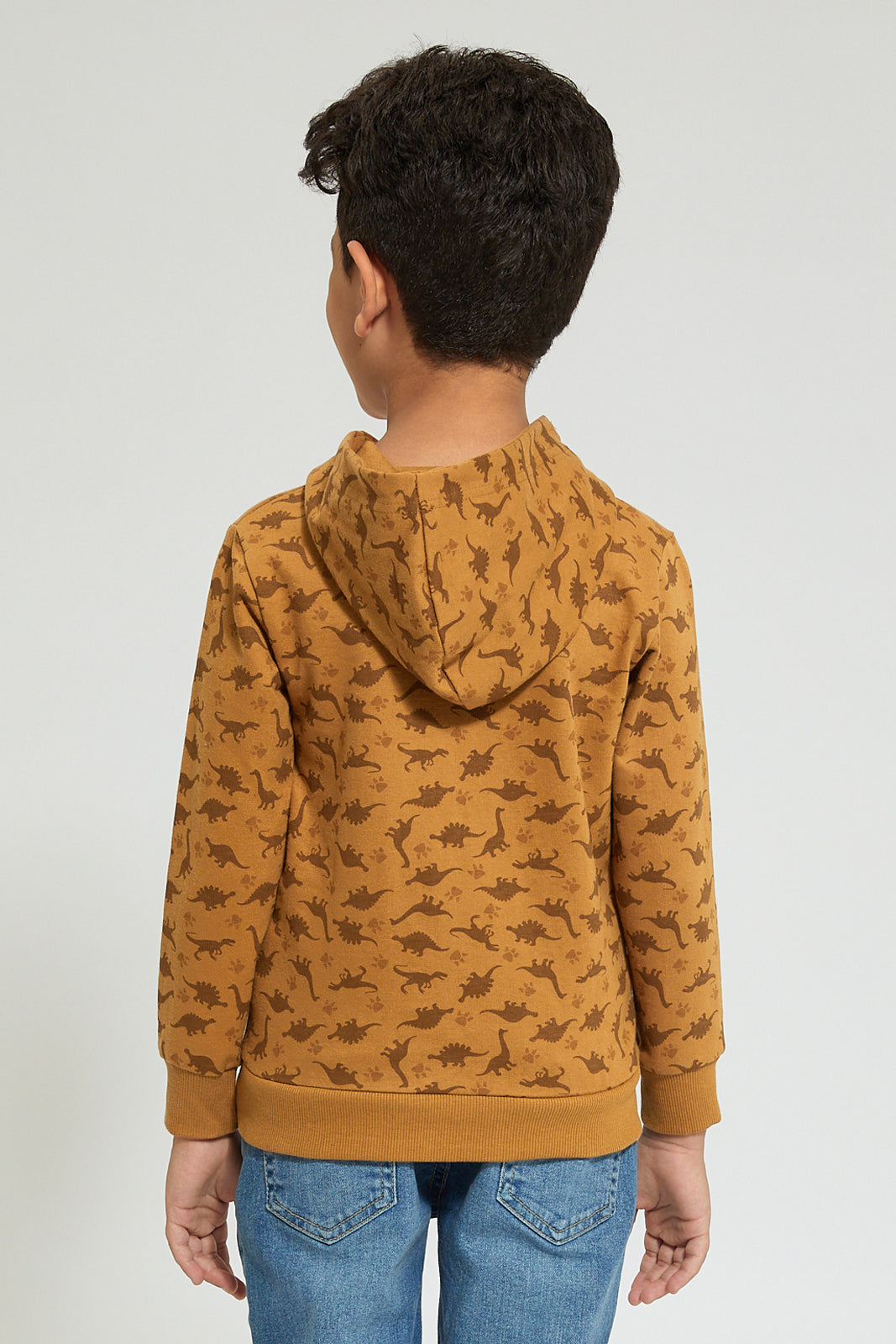 Brown Printed Hoodie