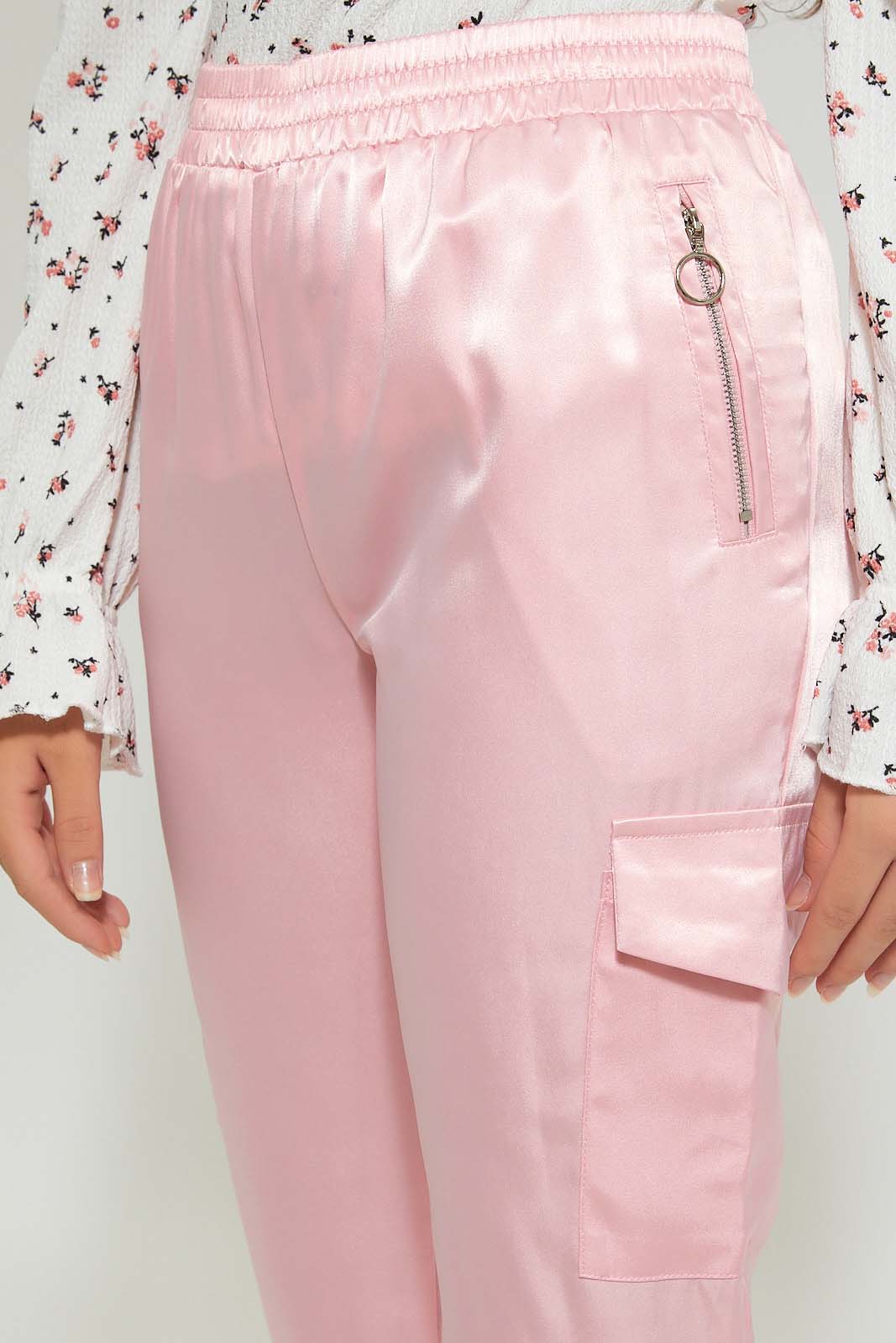 Redtag-Pink-Cargo-Pocket-Jogger-Cargo-Pants-Senior-Girls-9 to 14 Years