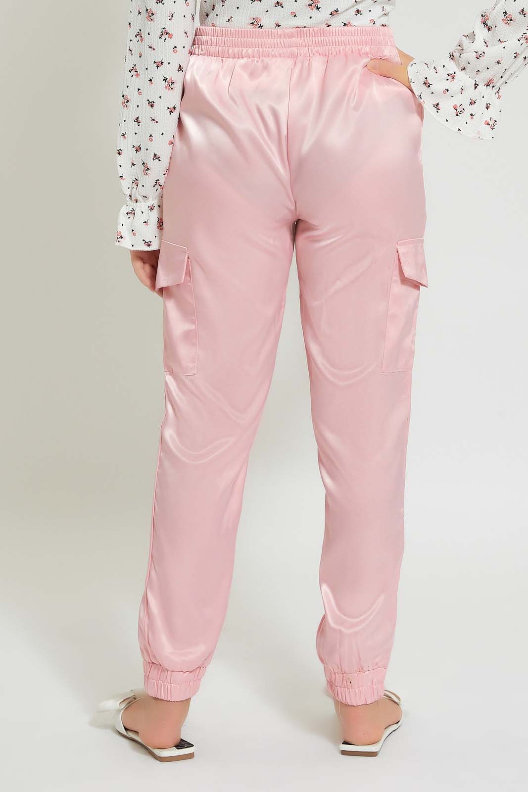 Redtag-Pink-Cargo-Pocket-Jogger-Cargo-Pants-Senior-Girls-9 to 14 Years