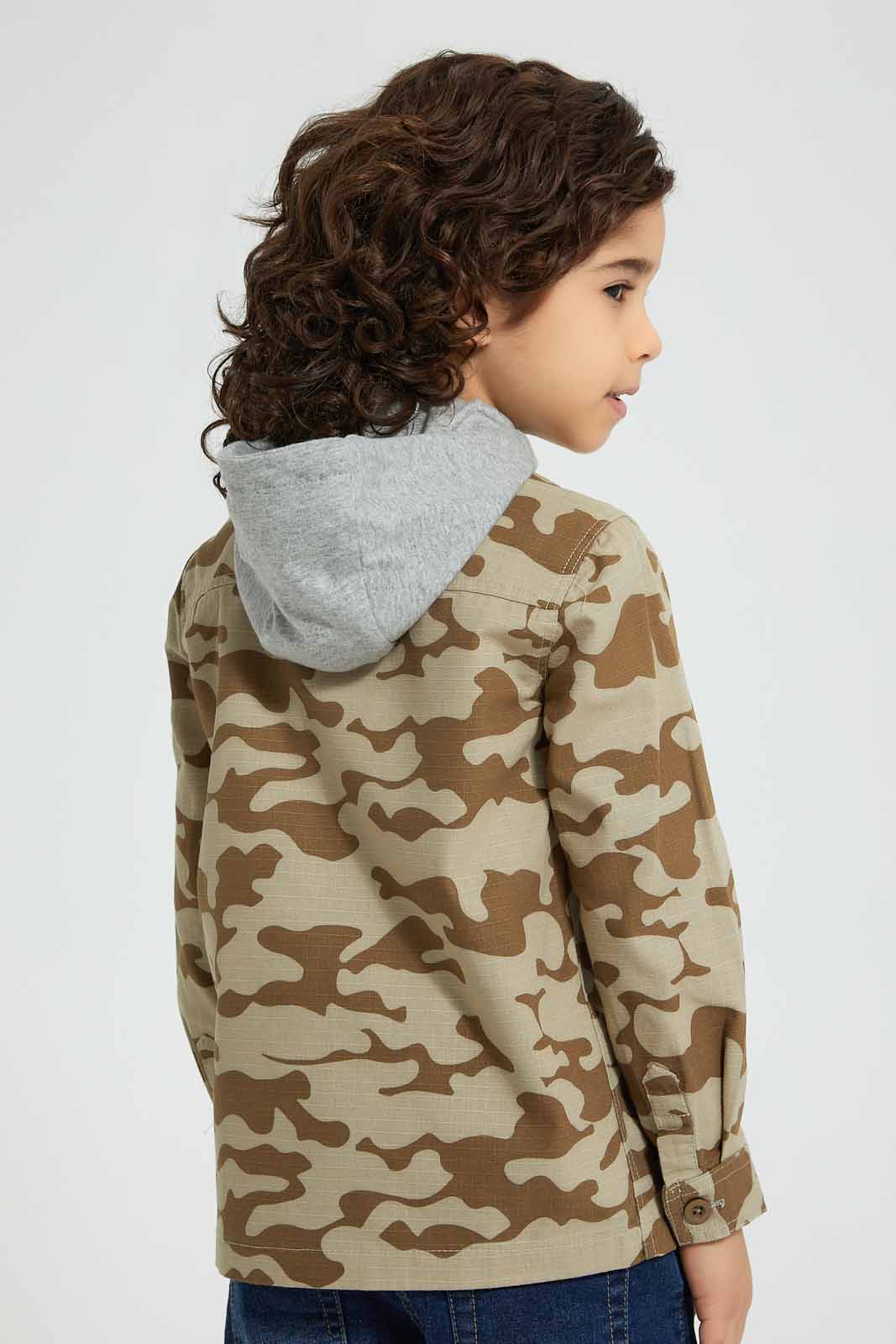 Redtag-Tan-Camo-Print-Hooded-Shirt-Boys-Shirts,-Colour:Tan,-Filter:Boys-(2-to-8-Yrs),-New-In,-New-In-BOY,-Non-Sale,-Section:Kidswear,-W21B-Boys-2 to 8 Years