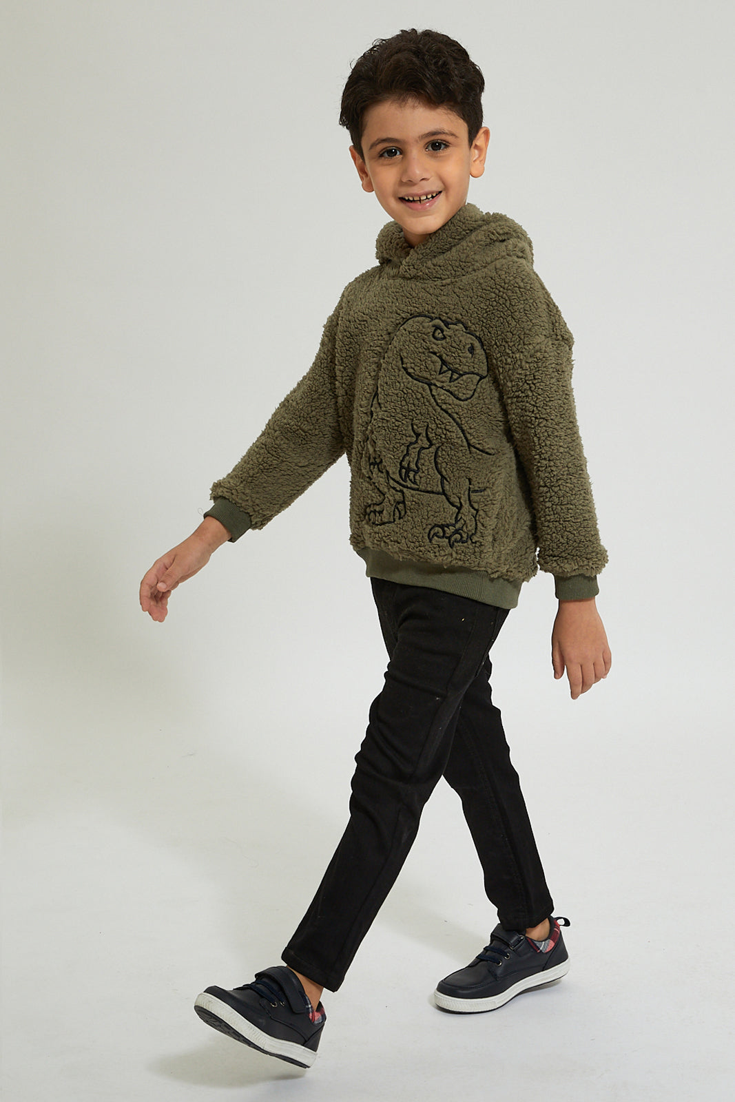 Redtag-Olive-Coral-Fleece-Hoodie-Sweatshirts-Boys-2 to 8 Years