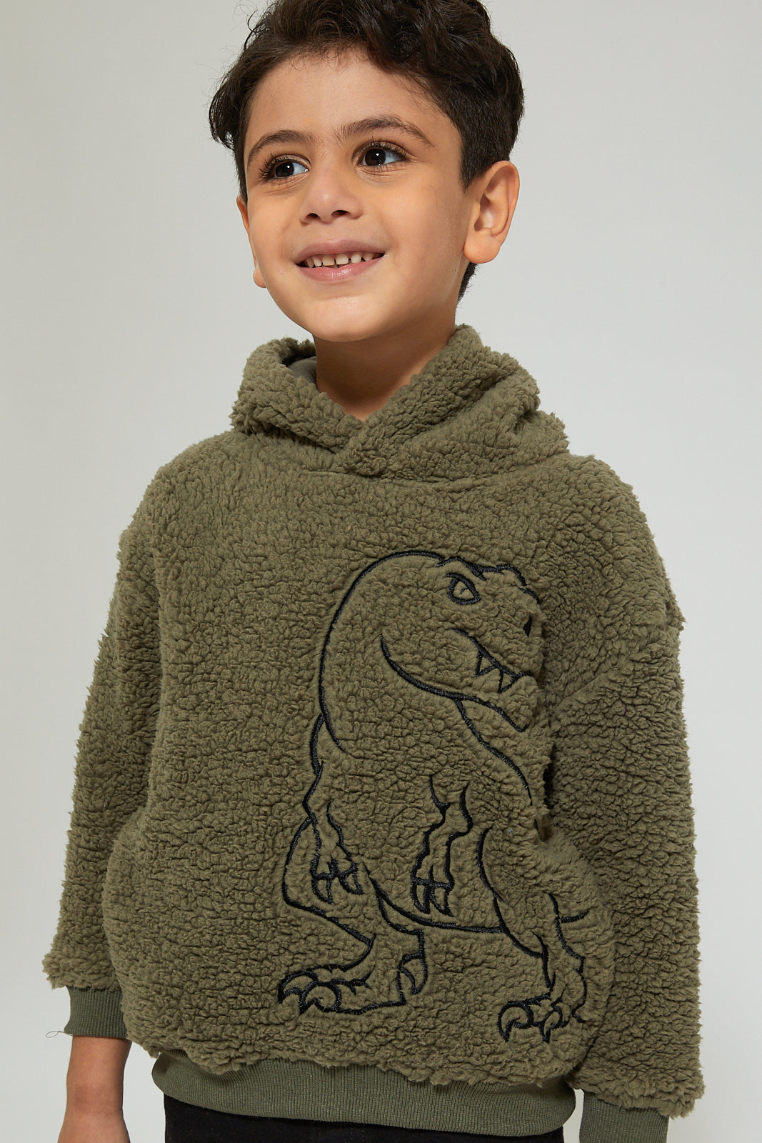 Redtag-Olive-Coral-Fleece-Hoodie-Sweatshirts-Boys-2 to 8 Years