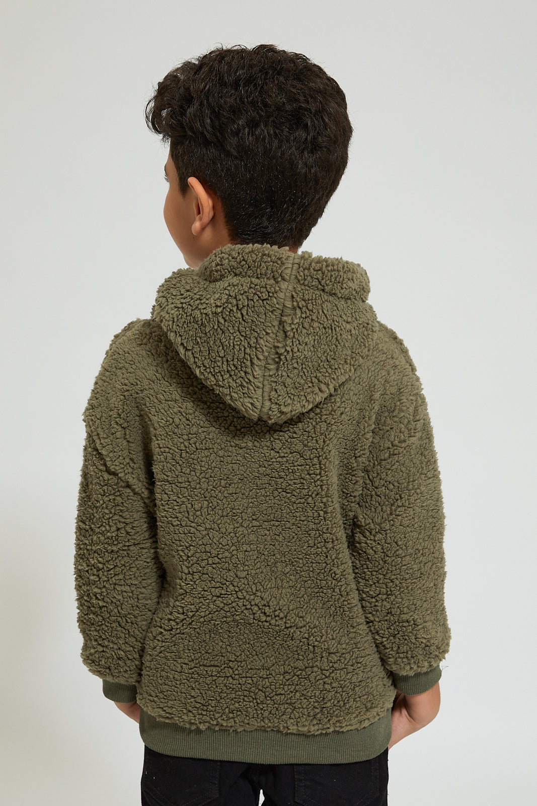Redtag-Olive-Coral-Fleece-Hoodie-Sweatshirts-Boys-2 to 8 Years
