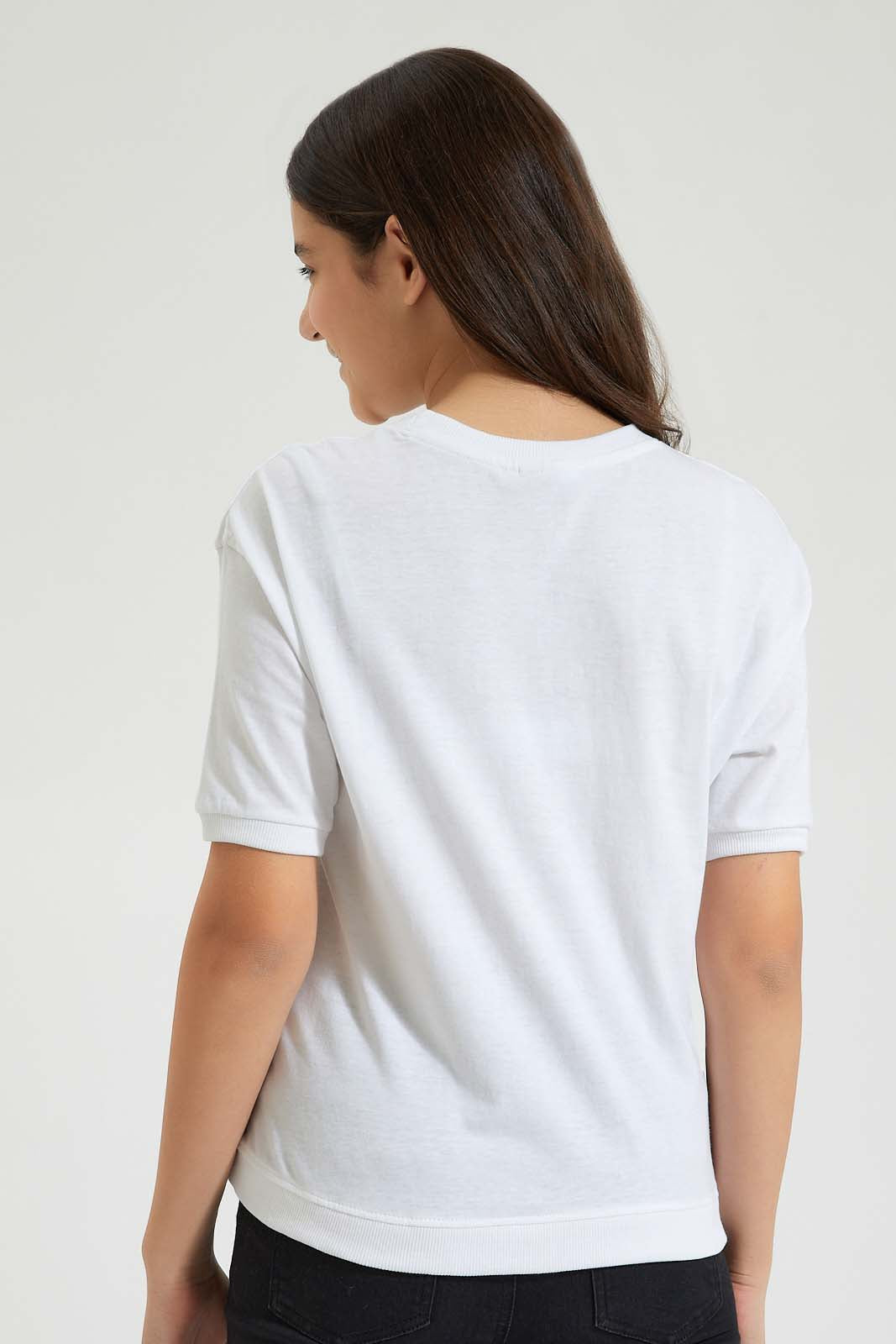 Redtag-White-Little-Mermaid-T-Shirt-Character-Senior-Girls-9 to 14 Years