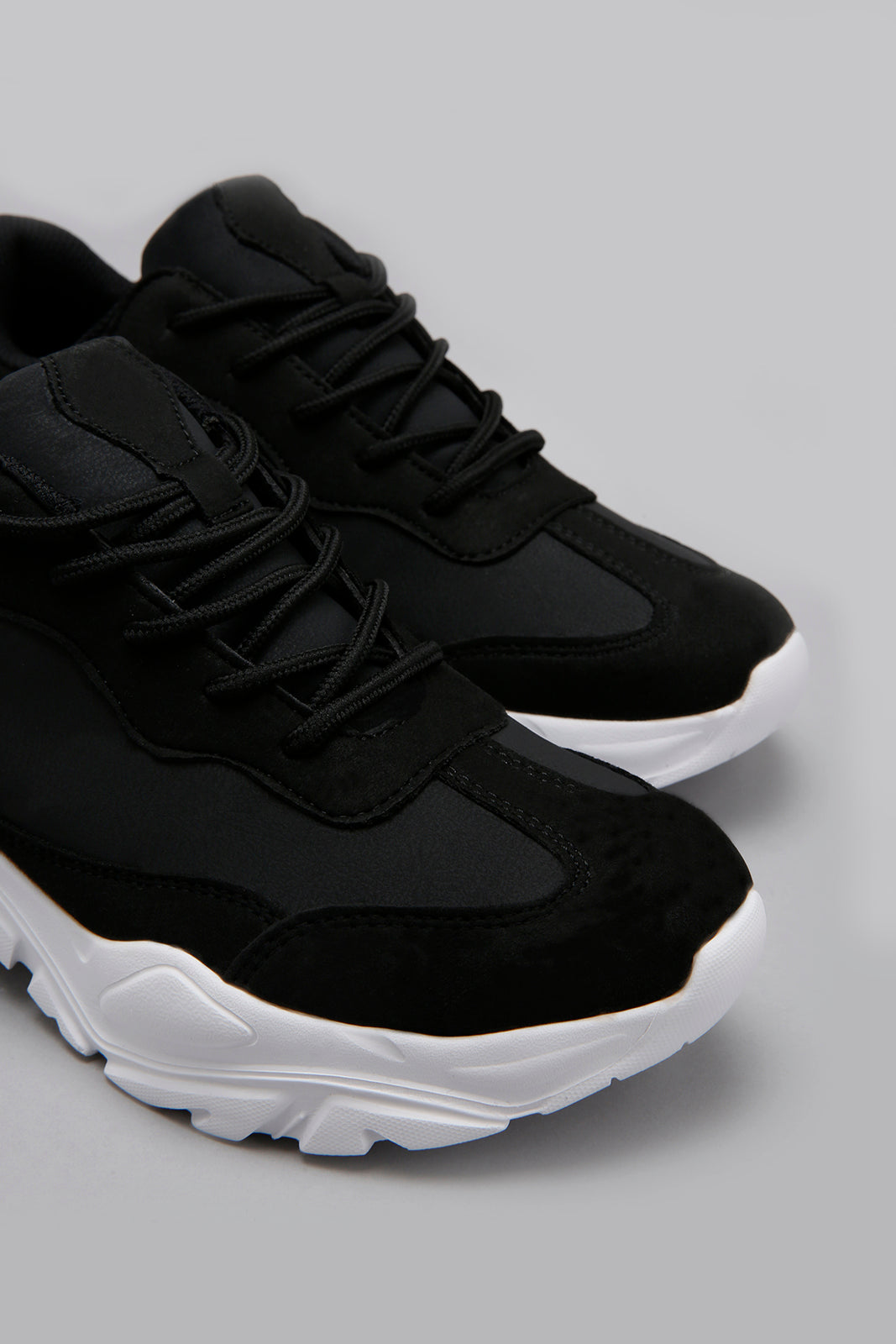 Black Lace Up Sneaker
