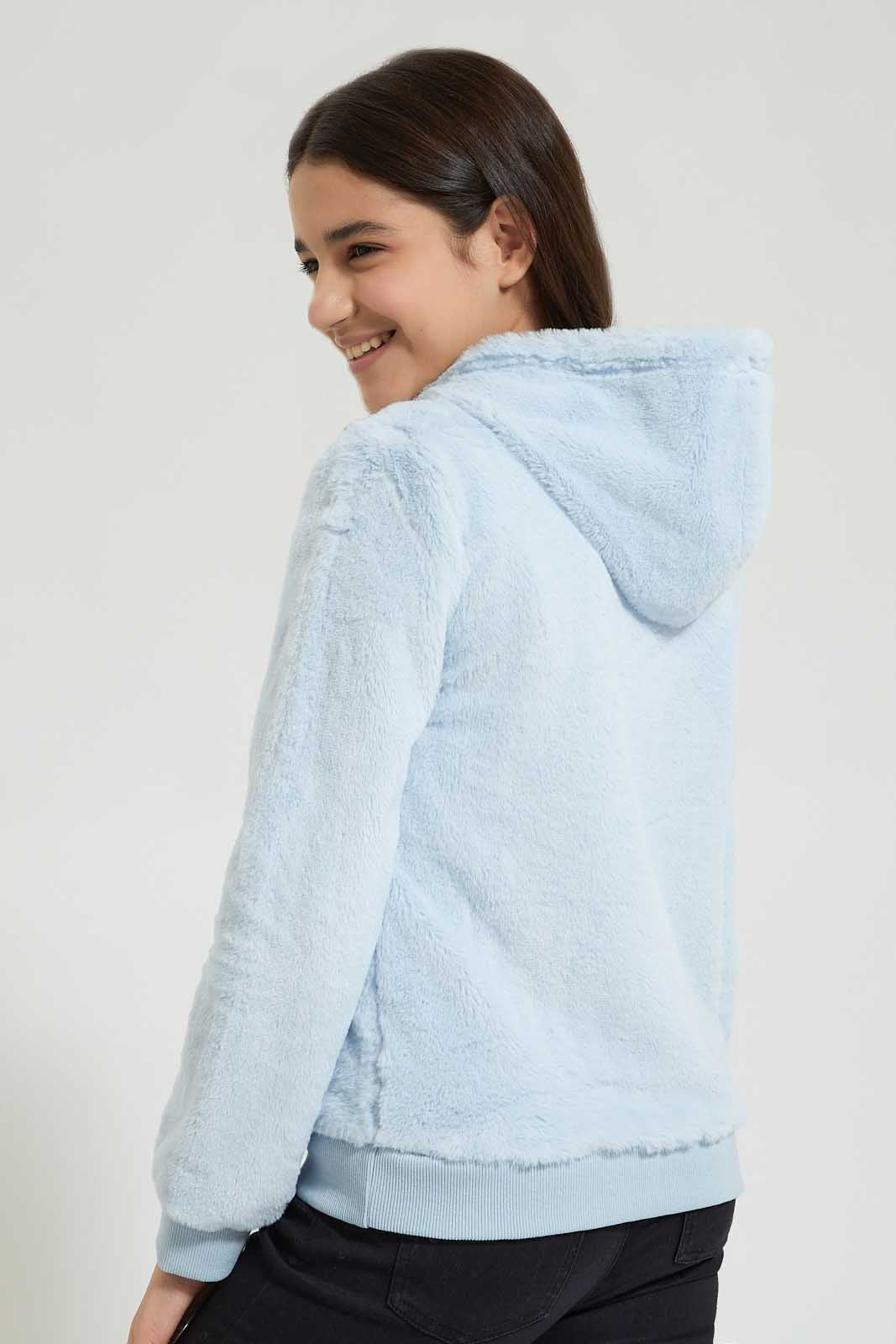 Redtag-Light-Blue-Fur-Hooded-Sweatshirt-Colour:Blue,-EHW,-Filter:Senior-Girls-(9-to-14-Yrs),-GSR-Sweatshirts,-New-In,-New-In-GSR,-Non-Sale,-Section:Kidswear,-W21B-Senior-Girls-9 to 14 Years