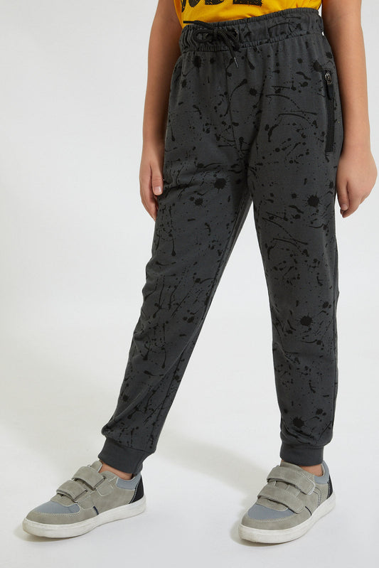 Charcoal/Black Paint Splat Jogger