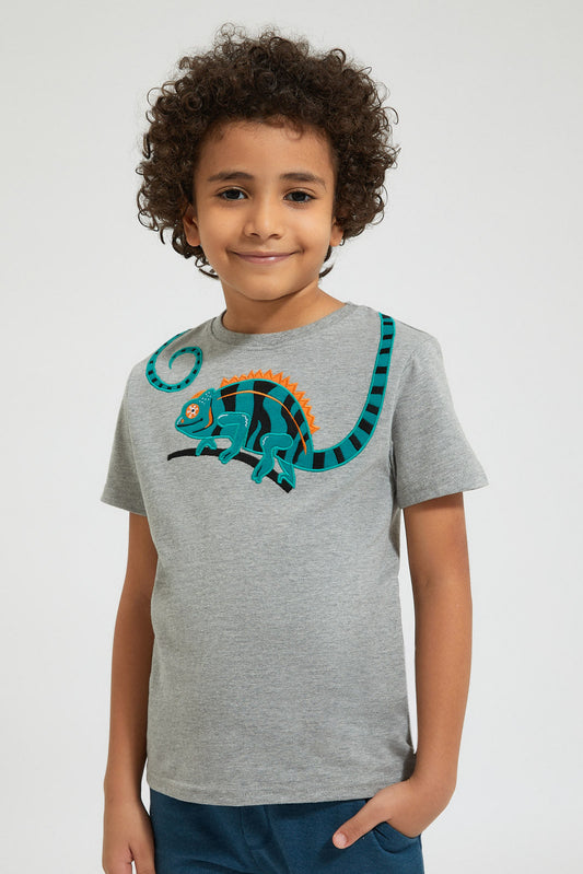 Grey Marl Lizard T-Shirt