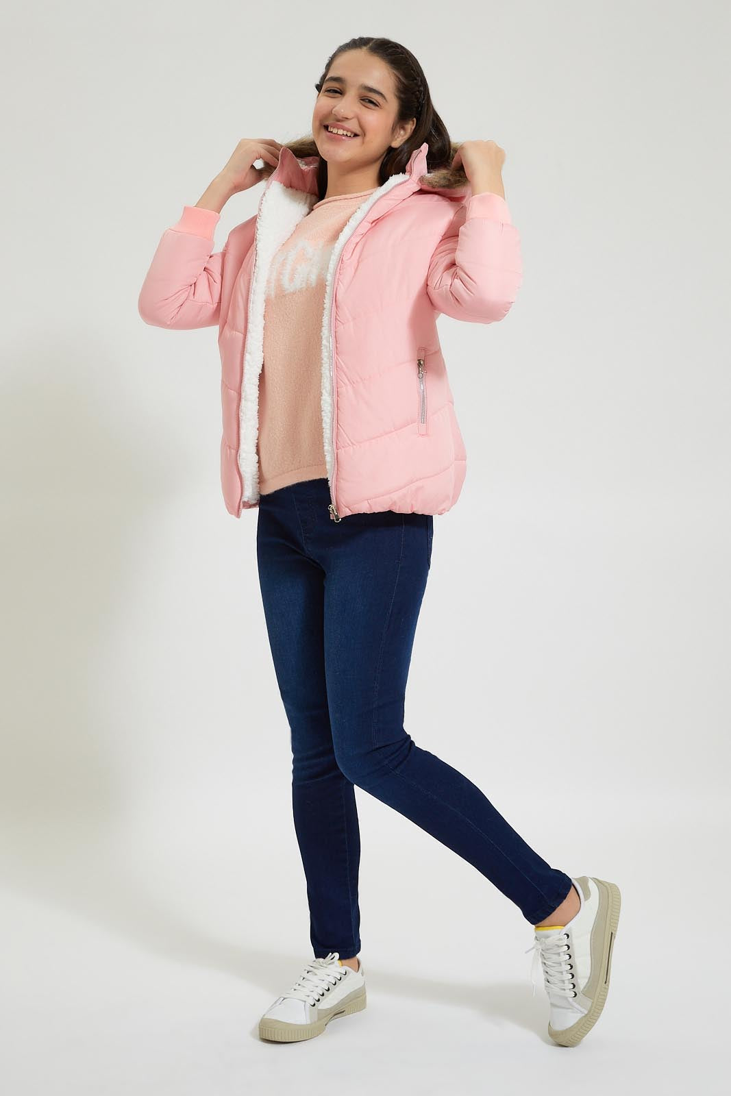 Redtag-Pink-Faux-Fur-Hooded-Padded-Jacket-Colour:Pink,-EHW,-Filter:Senior-Girls-(9-to-14-Yrs),-GSR-Jackets,-New-In,-New-In-GSR,-Non-Sale,-Section:Kidswear,-W21B-Senior-Girls-9 to 14 Years