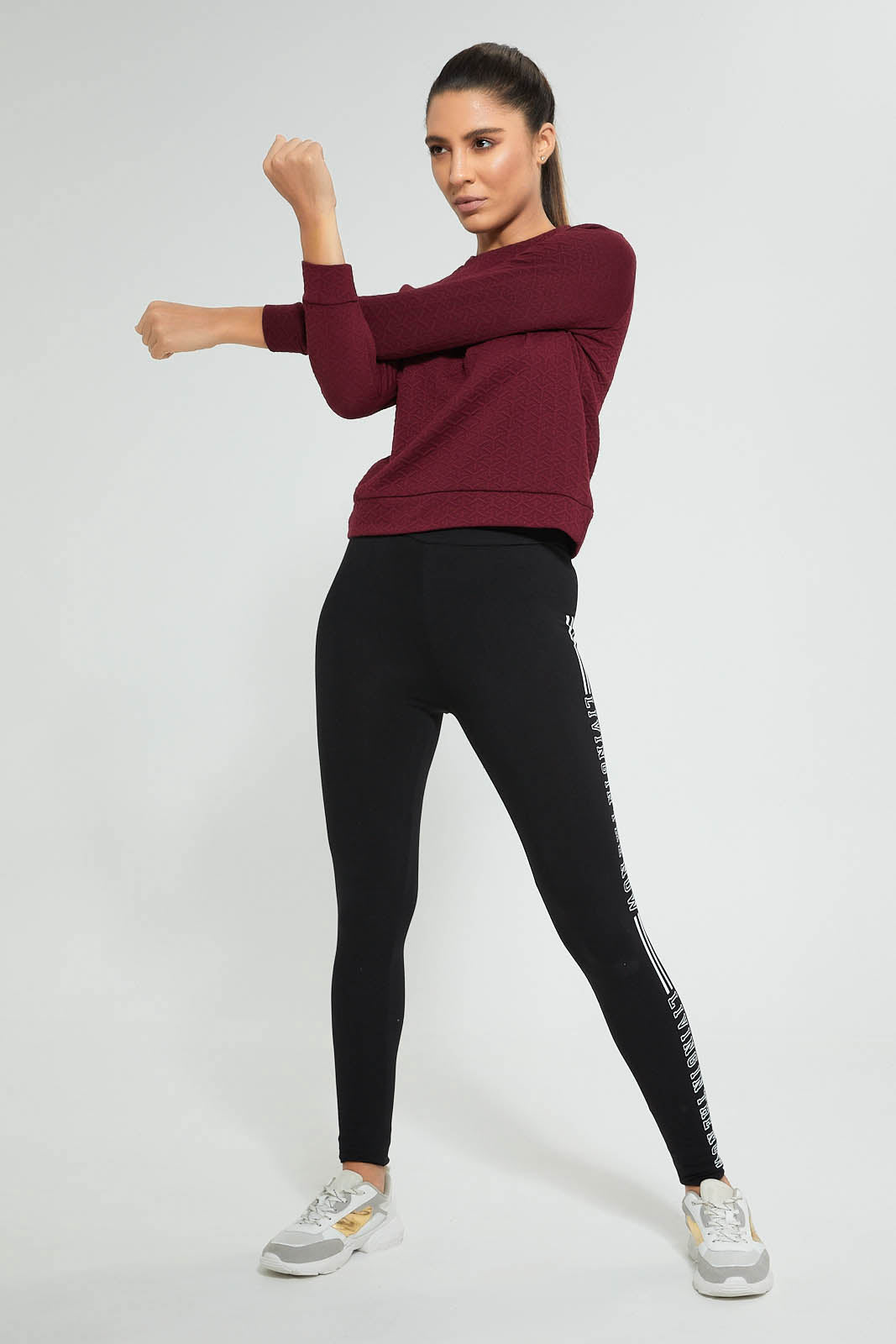 Redtag-Burgundy-Jacquard-Sweatshirt-Colour:Burgundy,-Deals:Bundle-Offer,-Filter:Women's-Clothing,-New-In,-New-In-Women,-Non-Sale,-Section:Women,-TBL,-W21B,-Women-Sweatshirts-Women's-