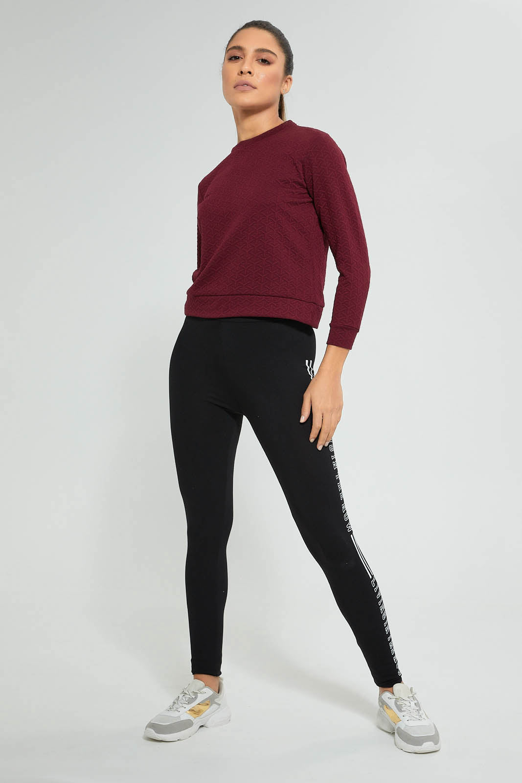 Redtag-Burgundy-Jacquard-Sweatshirt-Colour:Burgundy,-Deals:Bundle-Offer,-Filter:Women's-Clothing,-New-In,-New-In-Women,-Non-Sale,-Section:Women,-TBL,-W21B,-Women-Sweatshirts-Women's-