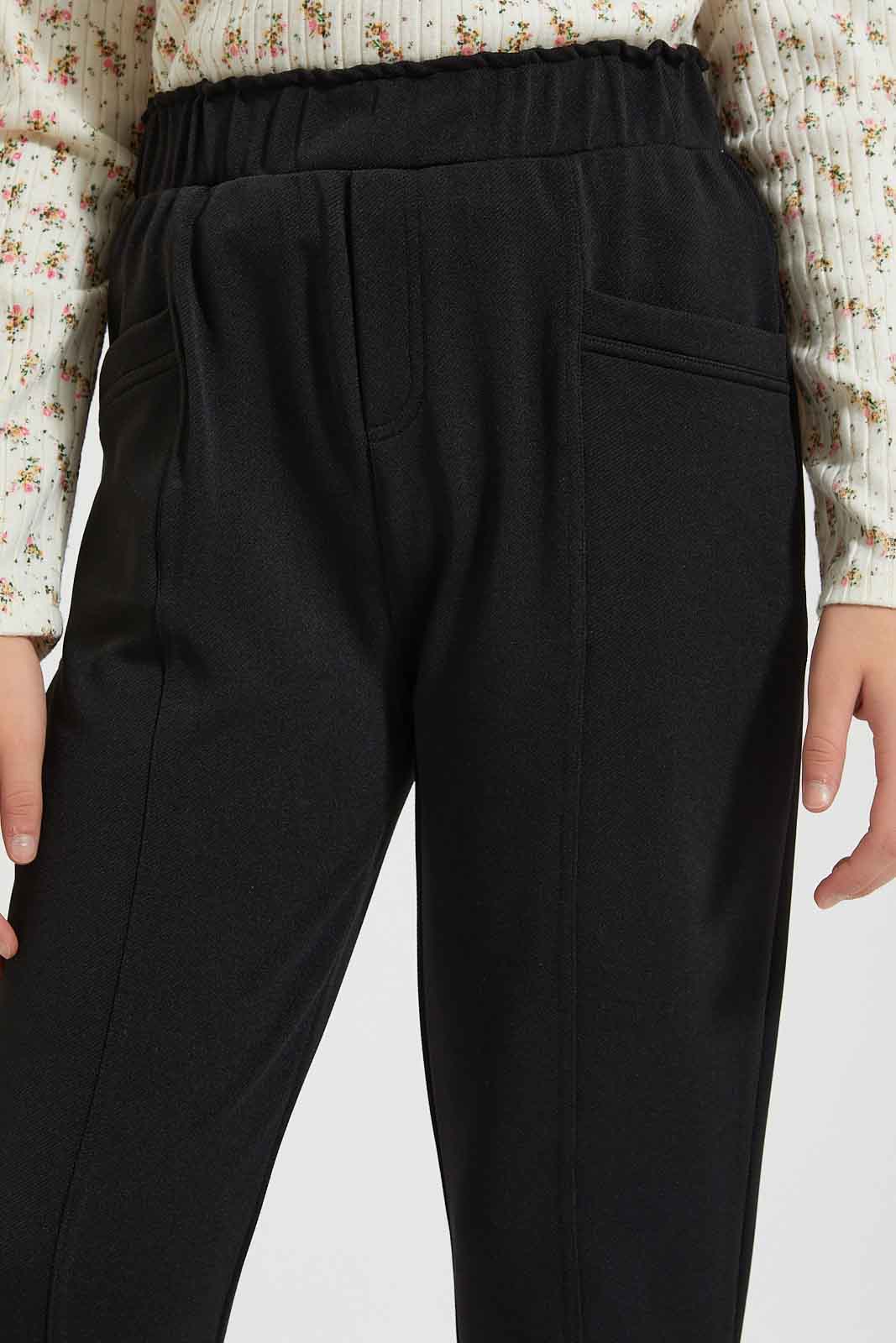 Redtag-Black-Textured-Knitted-Jogger-Colour:Black,-Filter:Senior-Girls-(9-to-14-Yrs),-GSR-Trousers,-New-In,-New-In-GSR,-Non-Sale,-Section:Kidswear,-TBL,-W21B-Senior-Girls-9 to 14 Years