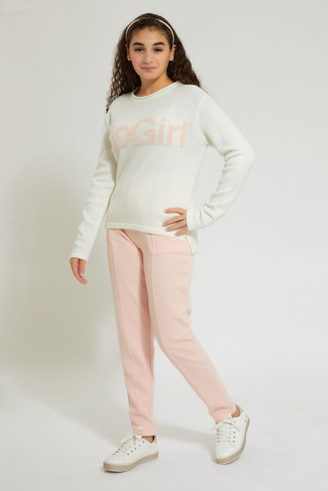 Redtag-Pink-Textured-Knitted-Jogger-Colour:Pink,-Deals:20%OFF,-Filter:Senior-Girls-(9-to-14-Yrs),-GSR-Trousers,-New-In,-New-In-GSR,-Non-Sale,-Section:Kidswear,-TBL,-W21B-Senior-Girls-9 to 14 Years