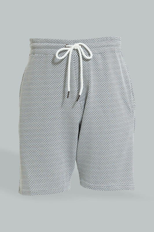 Grey Jacquard Shorts