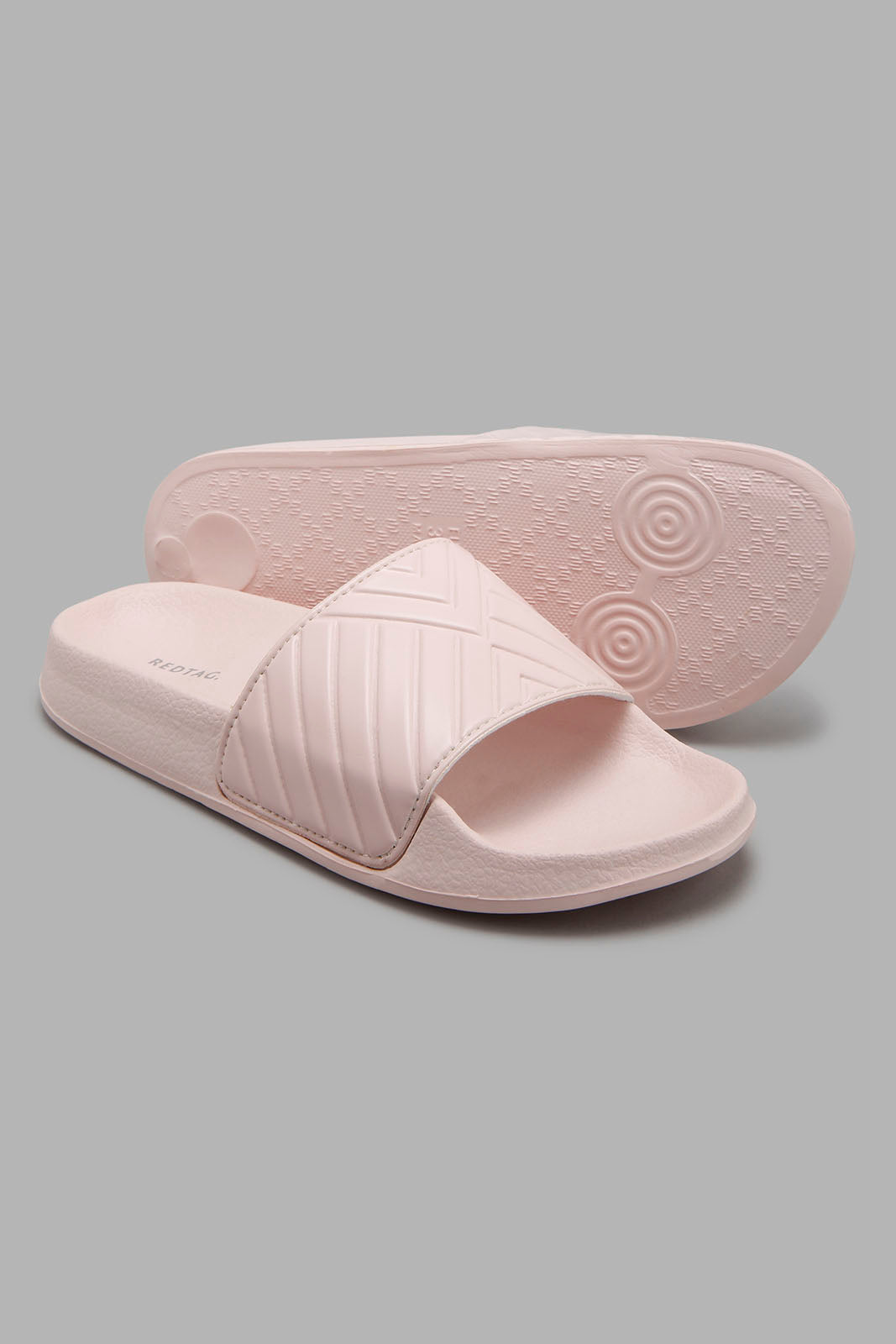 Redtag-Pink-Quilt-Upper-Slide-Character,-Colour:Pale-Pink,-Filter:Women's-Footwear,-New-In,-New-In-Women-FOO,-Non-Sale,-W21B,-Women-Flip-Flops-Women's-