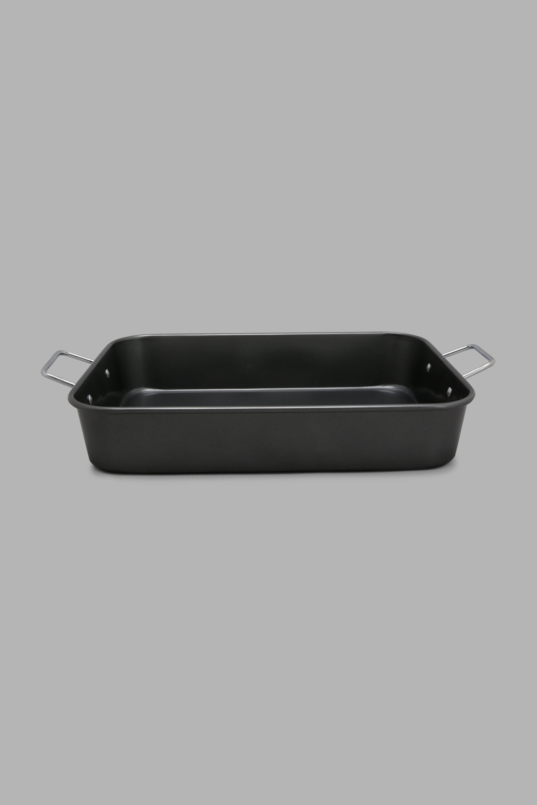 Redtag-Grey-Roast-Pan-with-Handle-Colour:Grey,-Filter:Home-Dining,-HMW-DIN-Bakeware,-New-In,-New-In-HMW-DIN,-Non-Sale,-Section:Homewares,-W21A-Home-Dining-