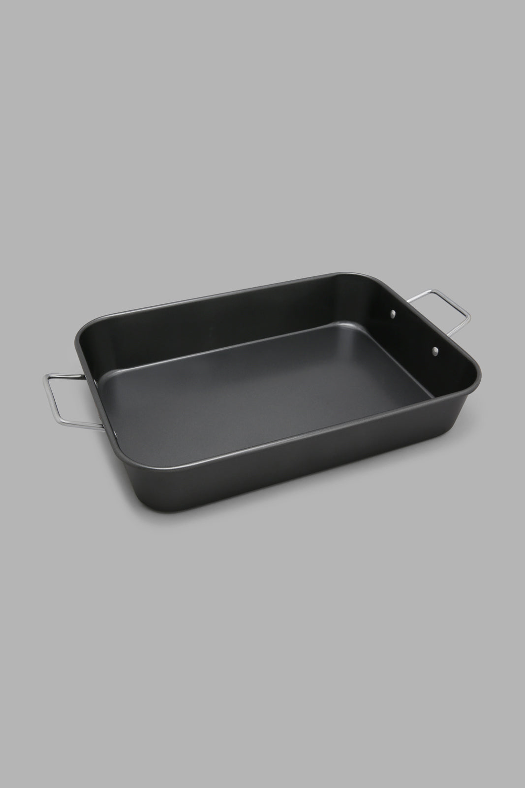 Redtag-Grey-Roast-Pan-with-Handle-Colour:Grey,-Filter:Home-Dining,-HMW-DIN-Bakeware,-New-In,-New-In-HMW-DIN,-Non-Sale,-Section:Homewares,-W21A-Home-Dining-