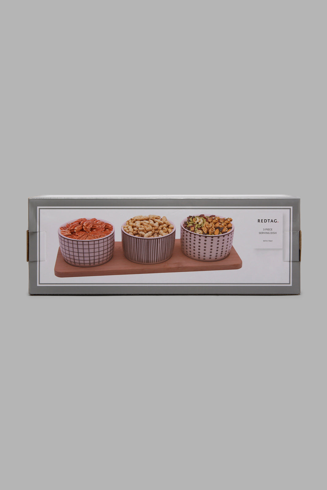 Redtag-Assorted-Round-Serving-Bowl-With-Bamboo-Tray-(4-Piece)-Serving-Bowls-Home-Dining-