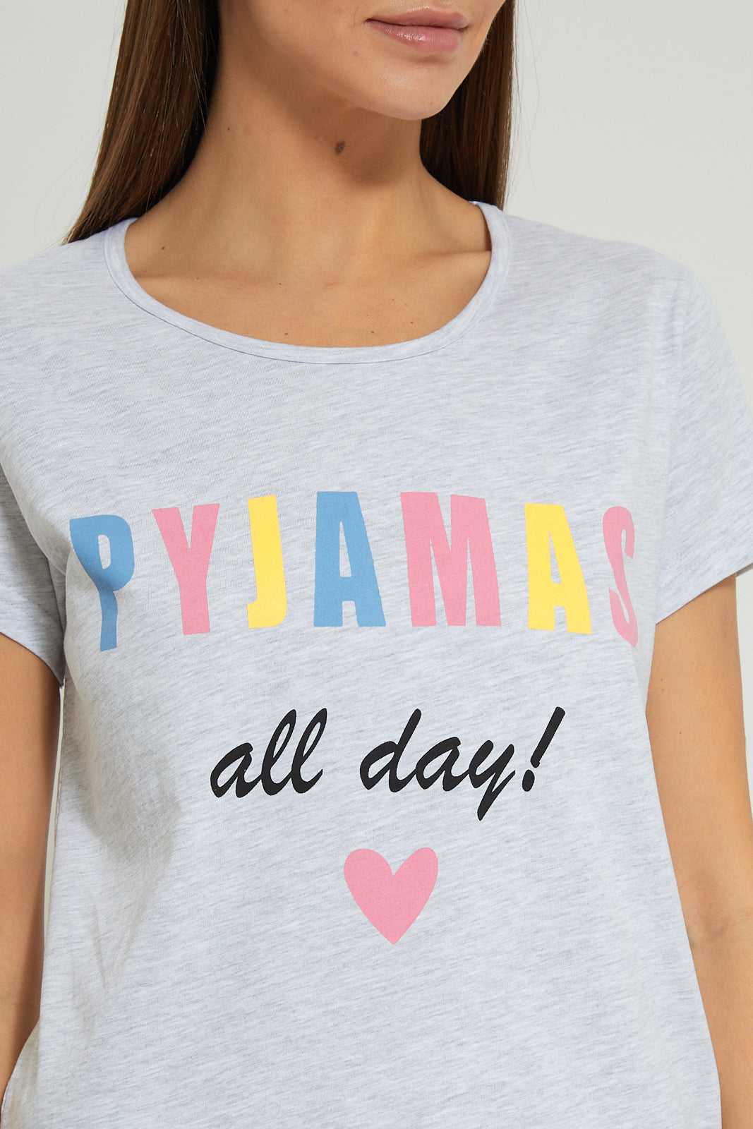 Redtag-Grey-All-Day-Printed-Pyjama-Set-(2-Pcs)-Pyjama-Sets-Women's-