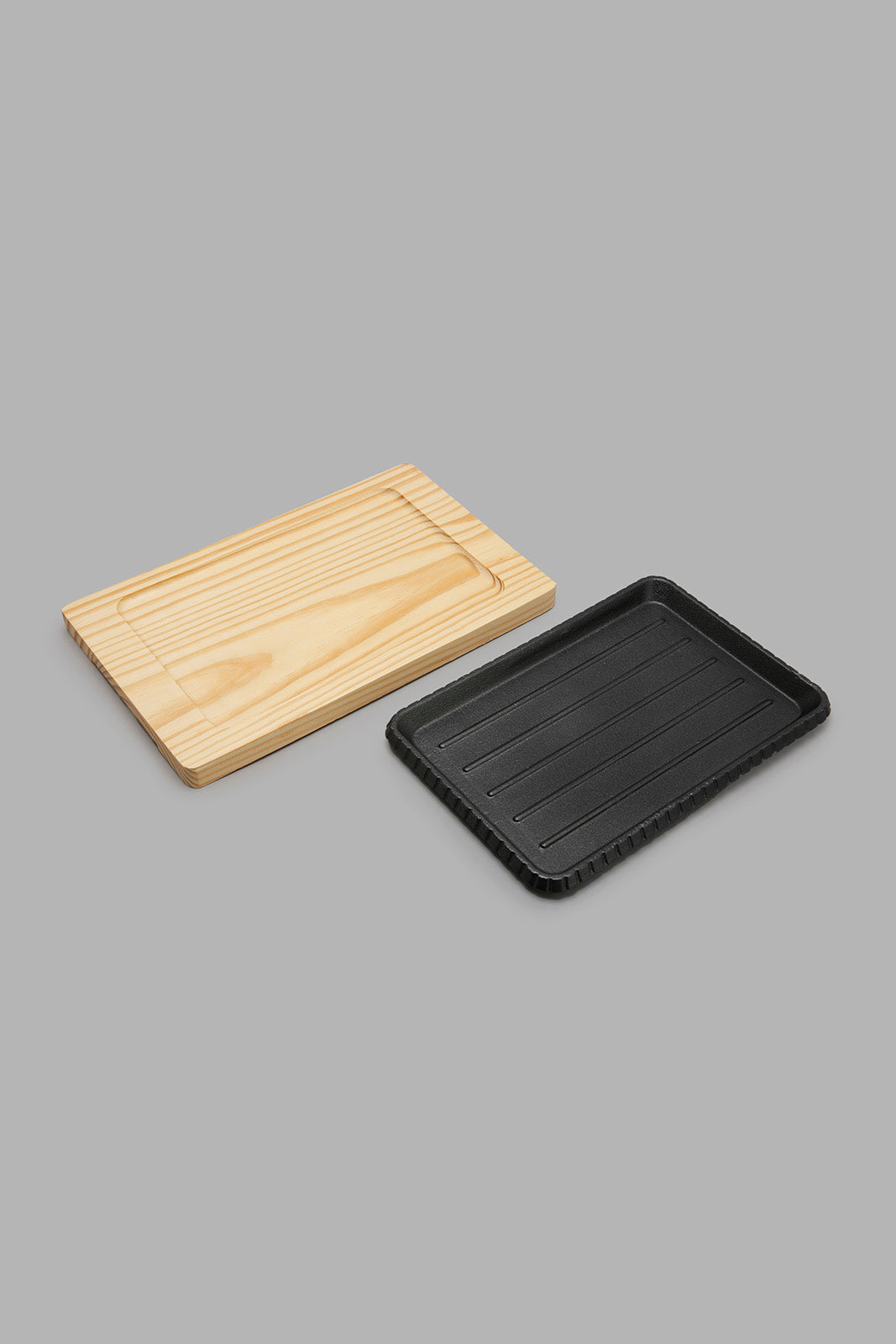 Redtag-Black-Rectangle-Sizzler-Set-With-Handle-(2-Piece)-Colour:Black,-Filter:Home-Dining,-HMW-DIN-Bakeware,-New-In,-New-In-HMW-DIN,-Non-Sale,-Section:Homewares,-W21B-Home-Dining-0