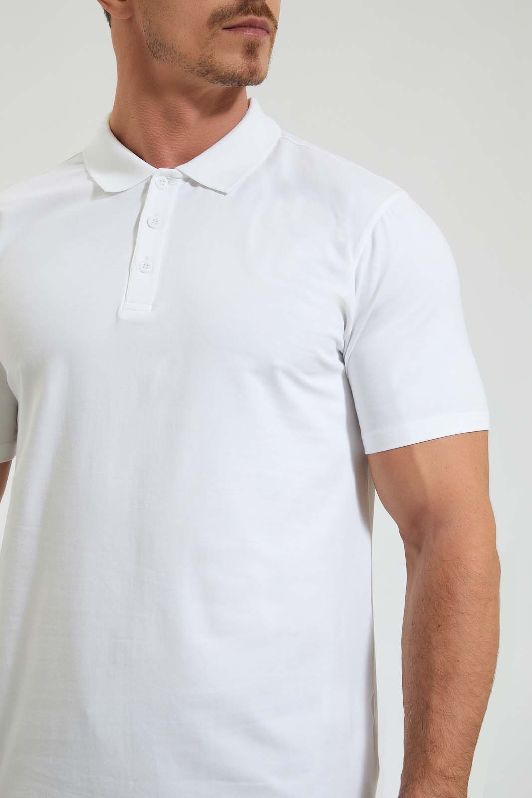 Redtag-White-Polo-Shirt-Colour:White,-Filter:Men's-Clothing,-Men-T-Shirts,-New-In,-New-In-Men,-Non-Sale,-Section:Men,-TBL,-W21B-Men's-