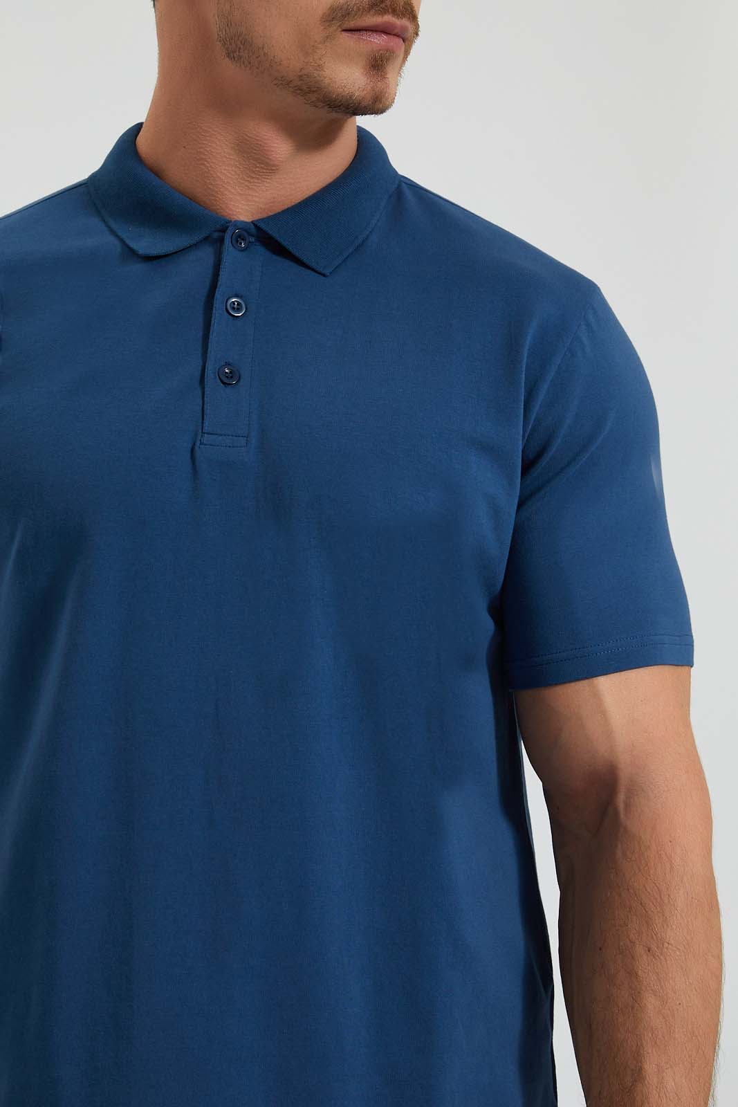 Redtag-Indigo-Blue-Polo-Shirt-Colour:Indigo,-Filter:Men's-Clothing,-Men-T-Shirts,-New-In,-New-In-Men,-Non-Sale,-Section:Men,-TBL,-W21B-Men's-
