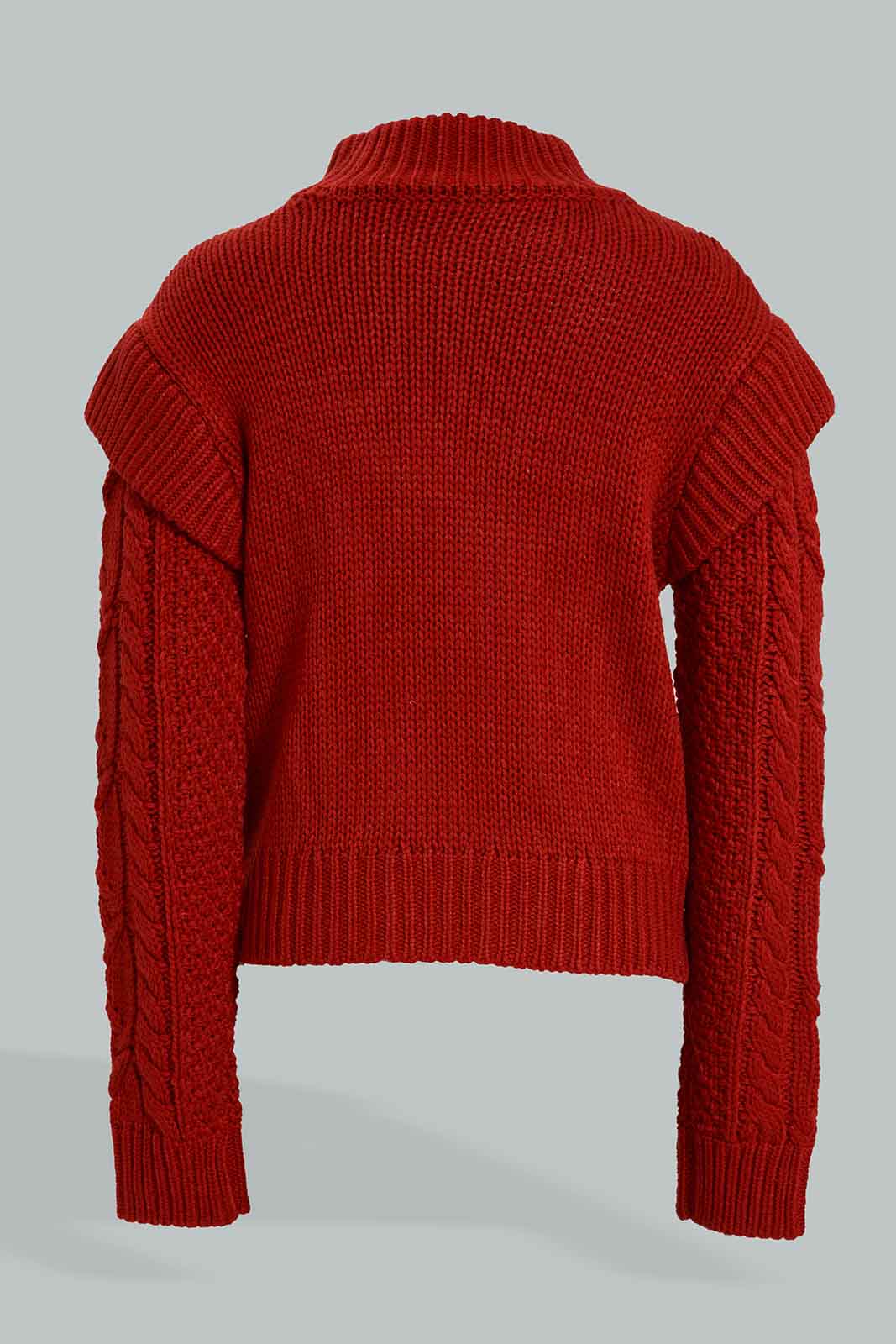 Redtag-Red-Highneck-Cable-Pullover-Colour:Red,-EHW,-Filter:Senior-Girls-(9-to-14-Yrs),-GSR-Pullovers,-New-In,-New-In-GSR,-Non-Sale,-Section:Kidswear,-W21B-Senior-Girls-9 to 14 Years
