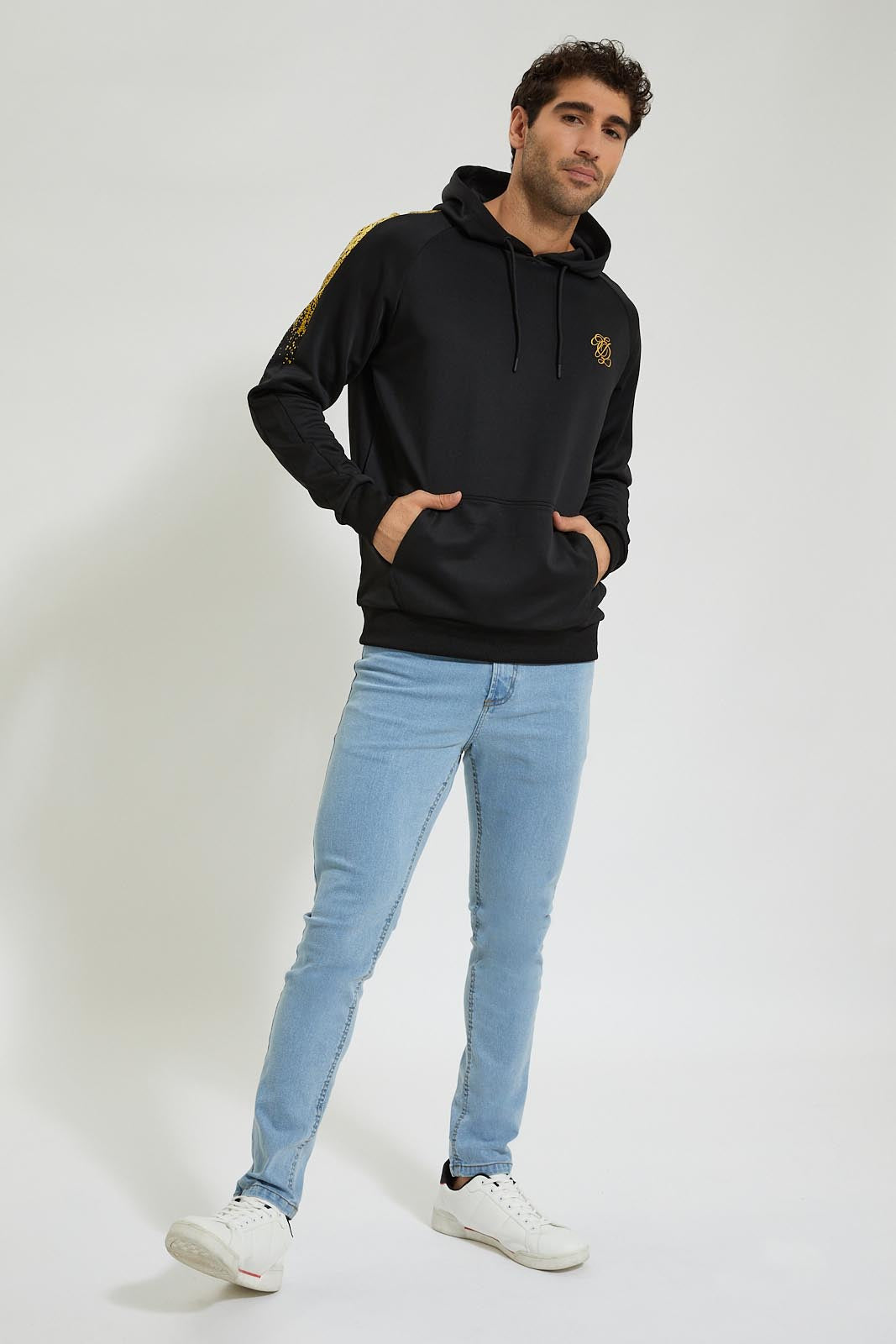Redtag-Black-Pullover-Hoody-Colour:Black,-Filter:Men's-Clothing,-Men-Sweatshirts,-New-In,-New-In-Men,-Non-Sale,-Section:Men,-W21B-Men's-