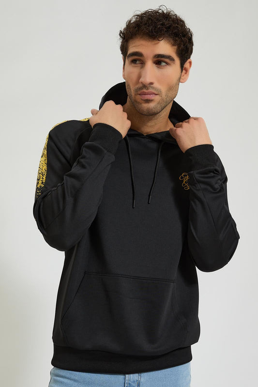 Redtag-Black-Pullover-Hoody-Colour:Black,-Filter:Men's-Clothing,-Men-Sweatshirts,-New-In,-New-In-Men,-Non-Sale,-Section:Men,-W21B-Men's-
