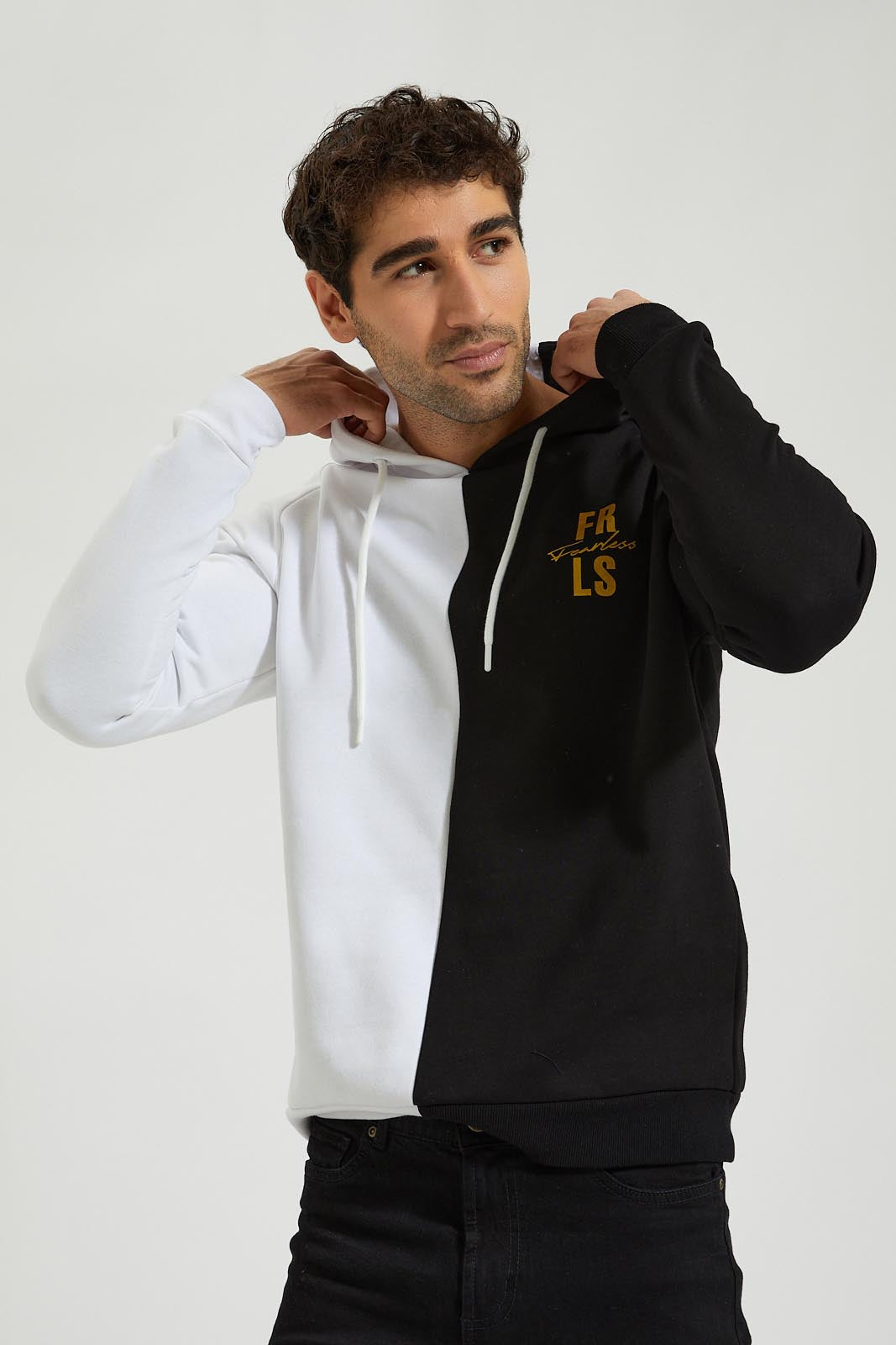 Redtag-White-&-Black-Pullover-Hoody-With-Emb-Wings-@-Back-Colour:White,-Filter:Men's-Clothing,-Men-Sweatshirts,-New-In,-New-In-Men,-Non-Sale,-Section:Men,-W21B-Men's-