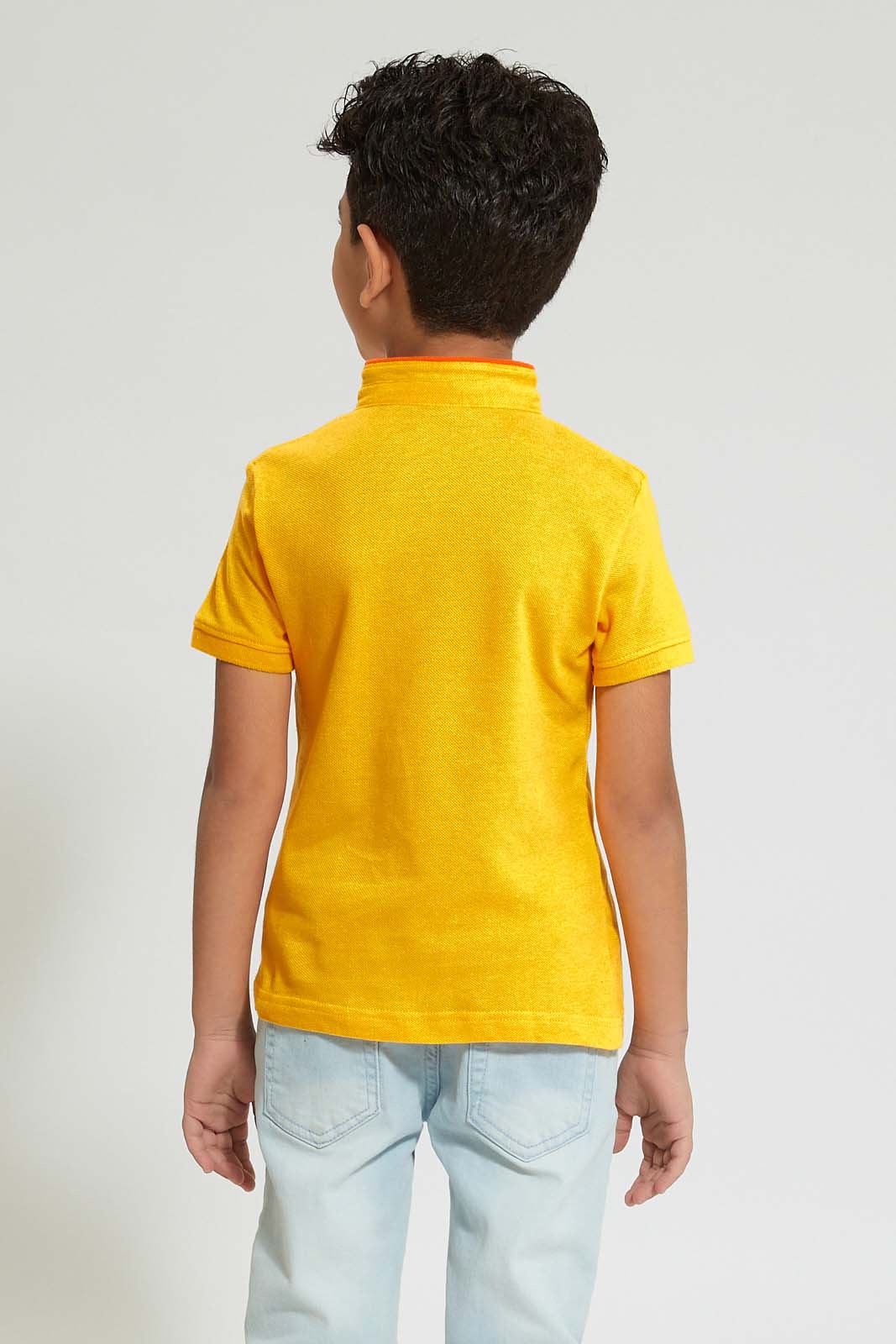 Yellow Stand Up Collar Polo