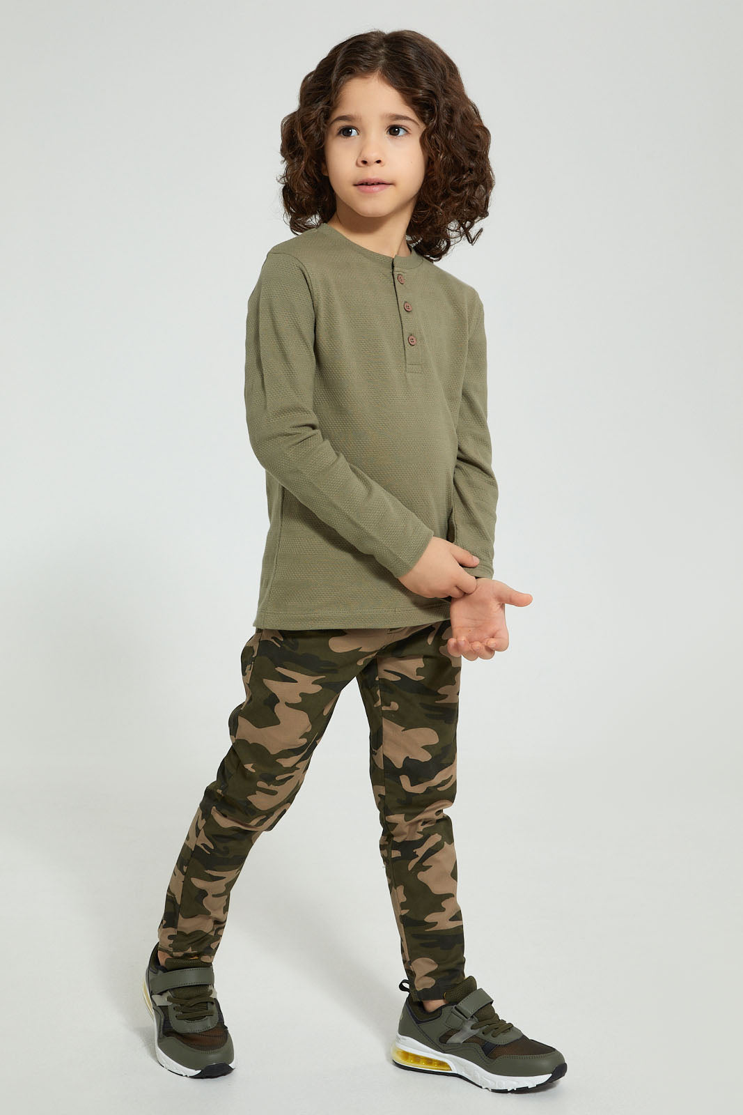 Redtag-Greem-Camo-Rib-Waistband-Trouser-Chinos-Boys-2 to 8 Years