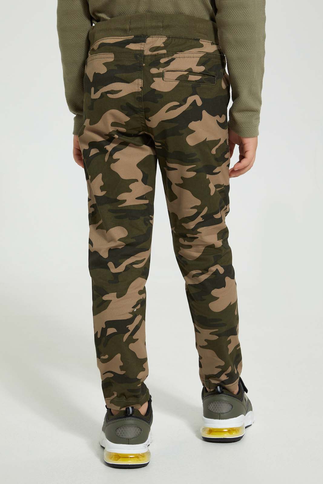 Redtag-Greem-Camo-Rib-Waistband-Trouser-Chinos-Boys-2 to 8 Years